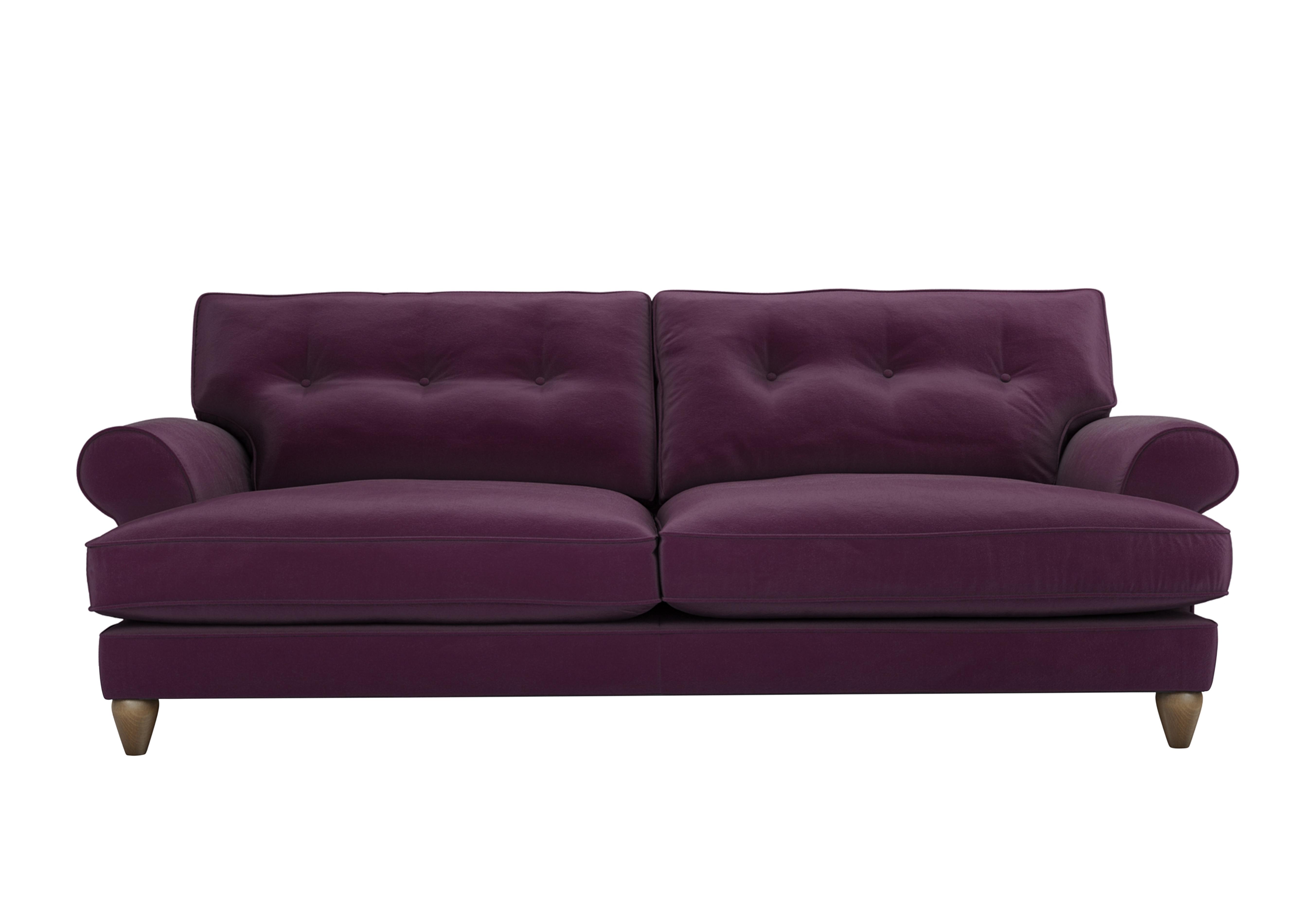 Bronwyn 4 Seater Fabric Classic Back Sofa in Fro011 Frosted Grape on Furniture Village