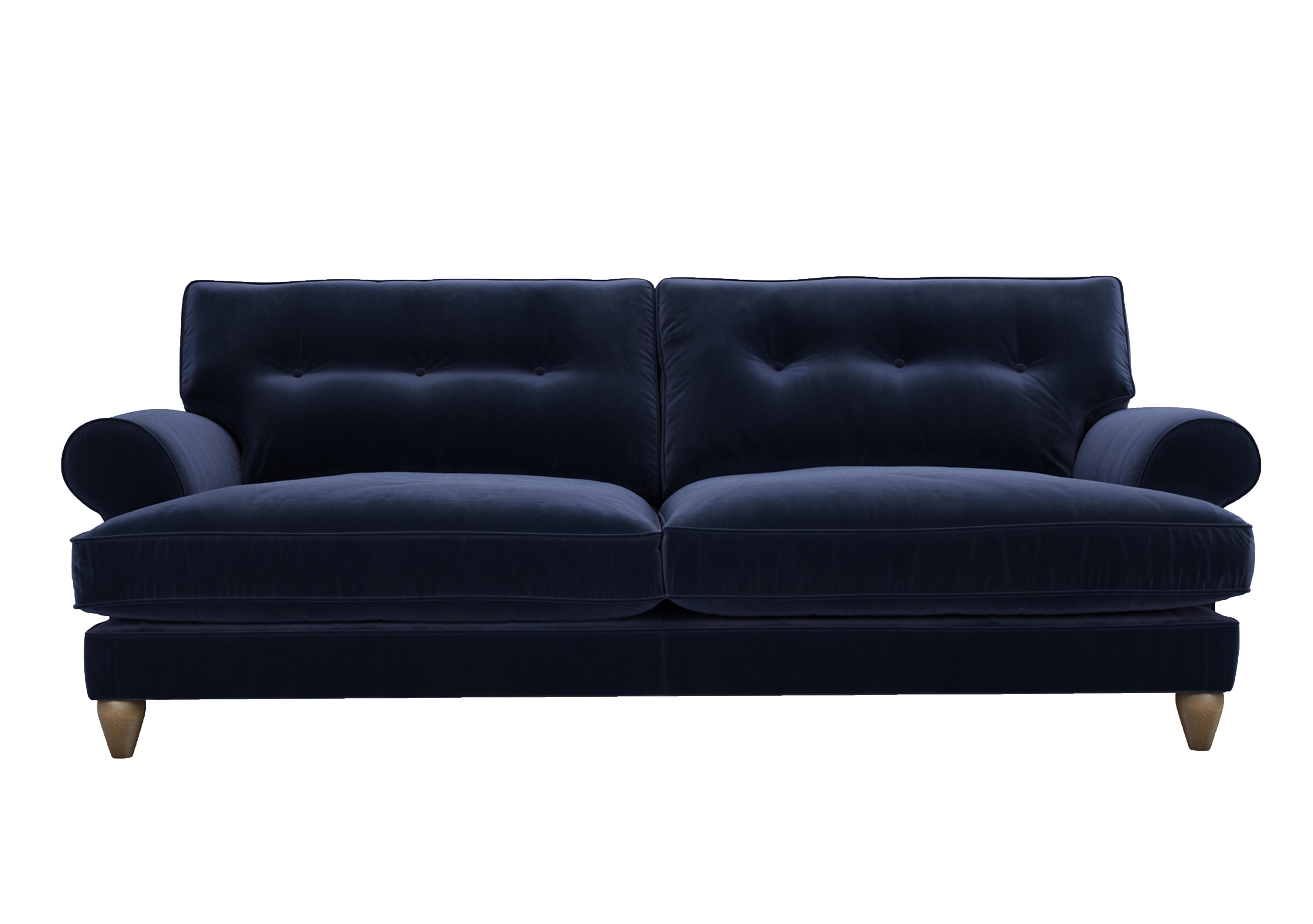 Bronwyn 4 Seater Fabric Classic Back Sofa in Mid009 Midnight Indigo on Furniture Village