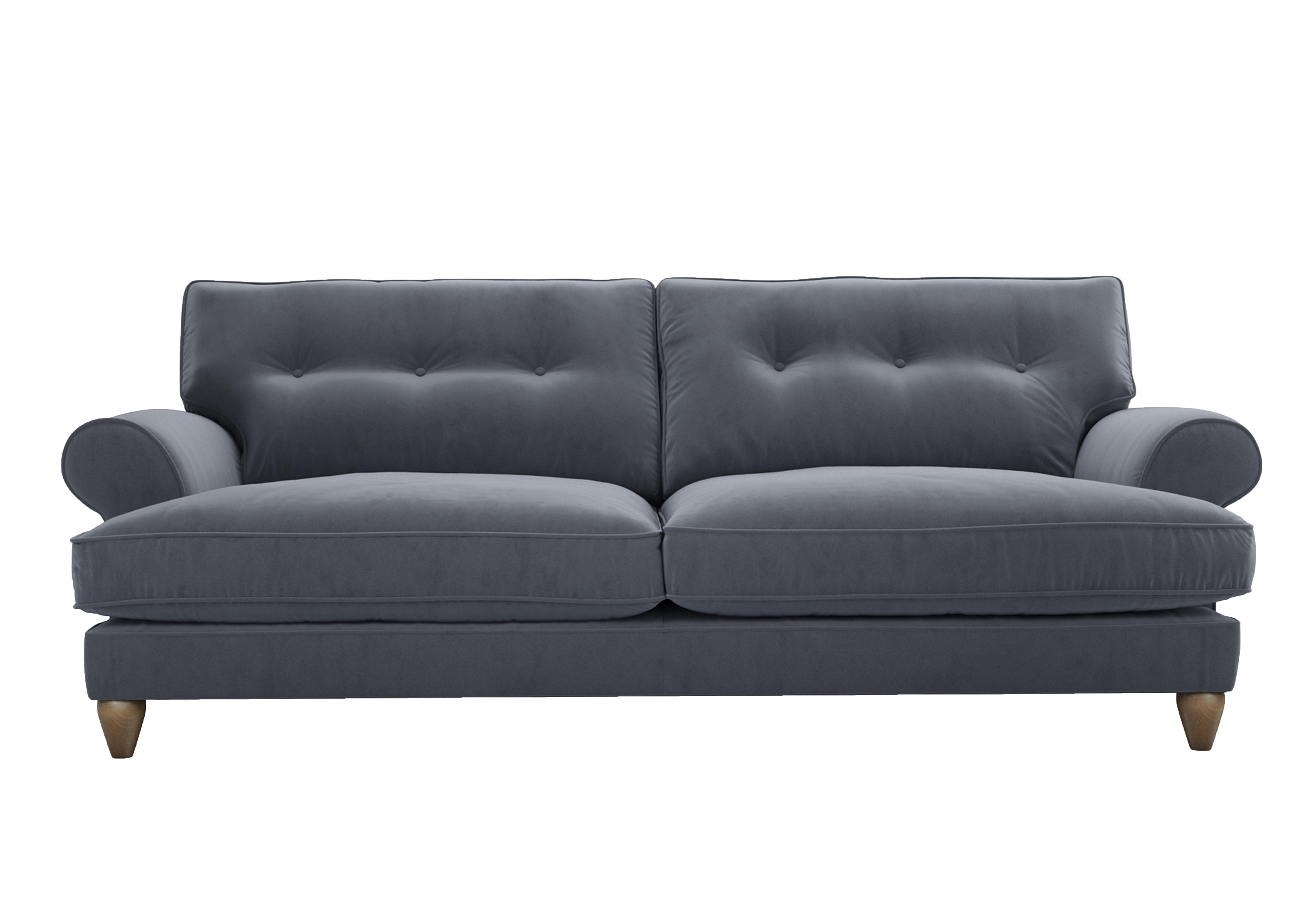 Bronwyn 4 Seater Fabric Classic Back Sofa in Rai257 Rain Cloud on Furniture Village