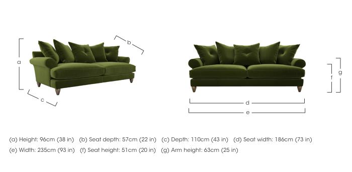 Bronwyn 4 Seater Fabric Scatter Back Sofa in  on Furniture Village