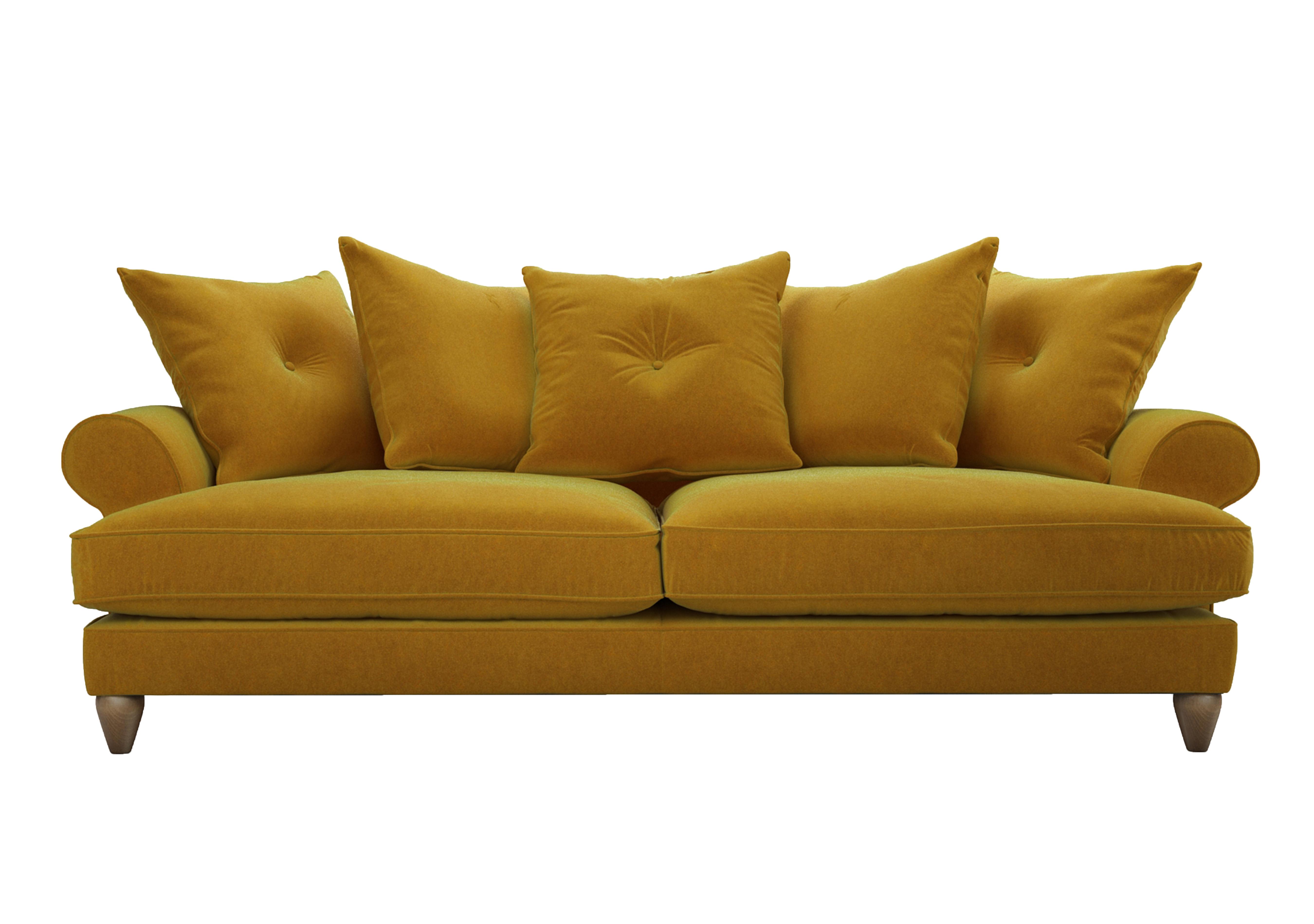 Bronwyn 4 Seater Fabric Scatter Back Sofa in Gol204 Golden Spice on Furniture Village