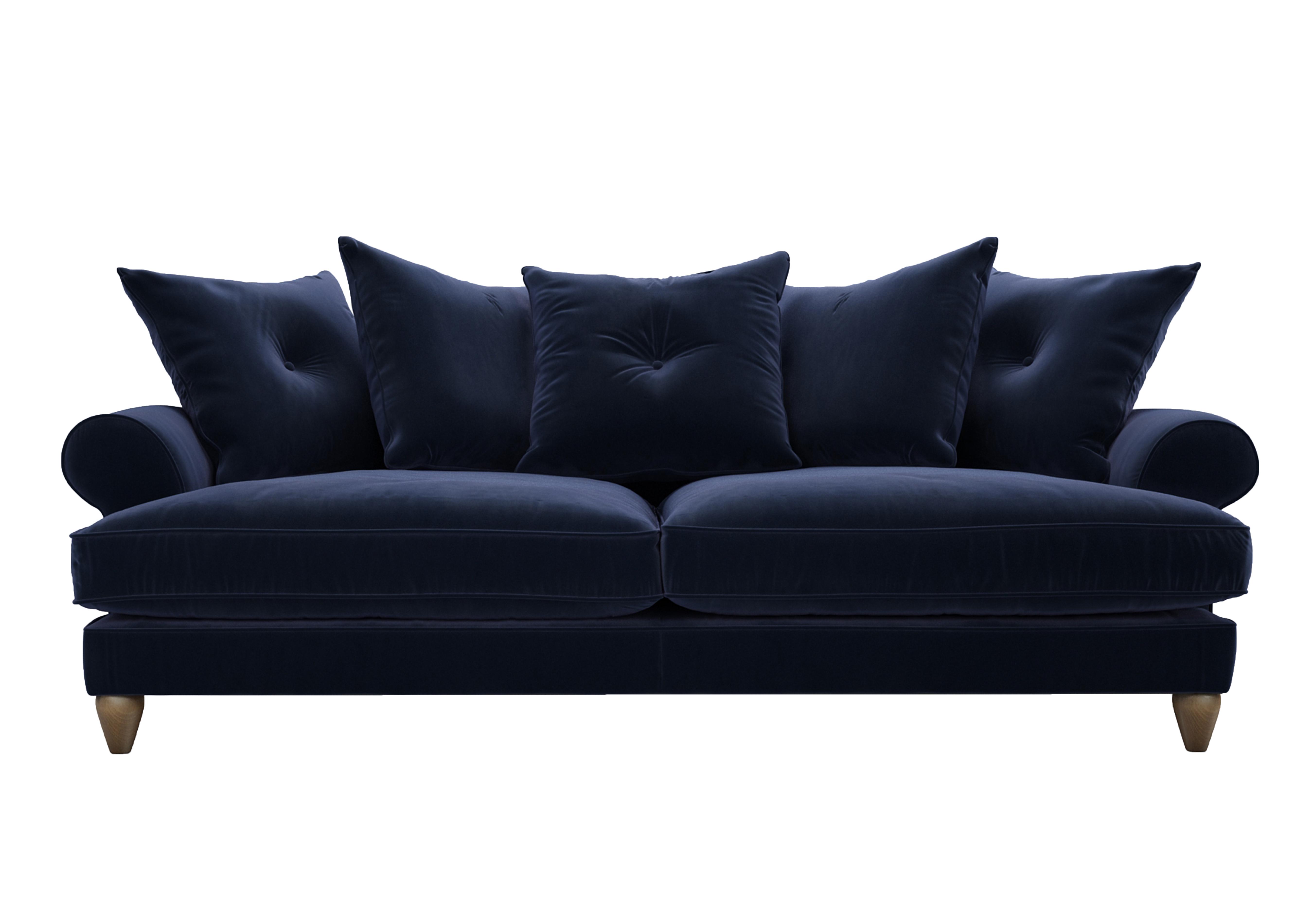 Bronwyn 4 Seater Fabric Scatter Back Sofa in Mid009 Midnight Indigo on Furniture Village