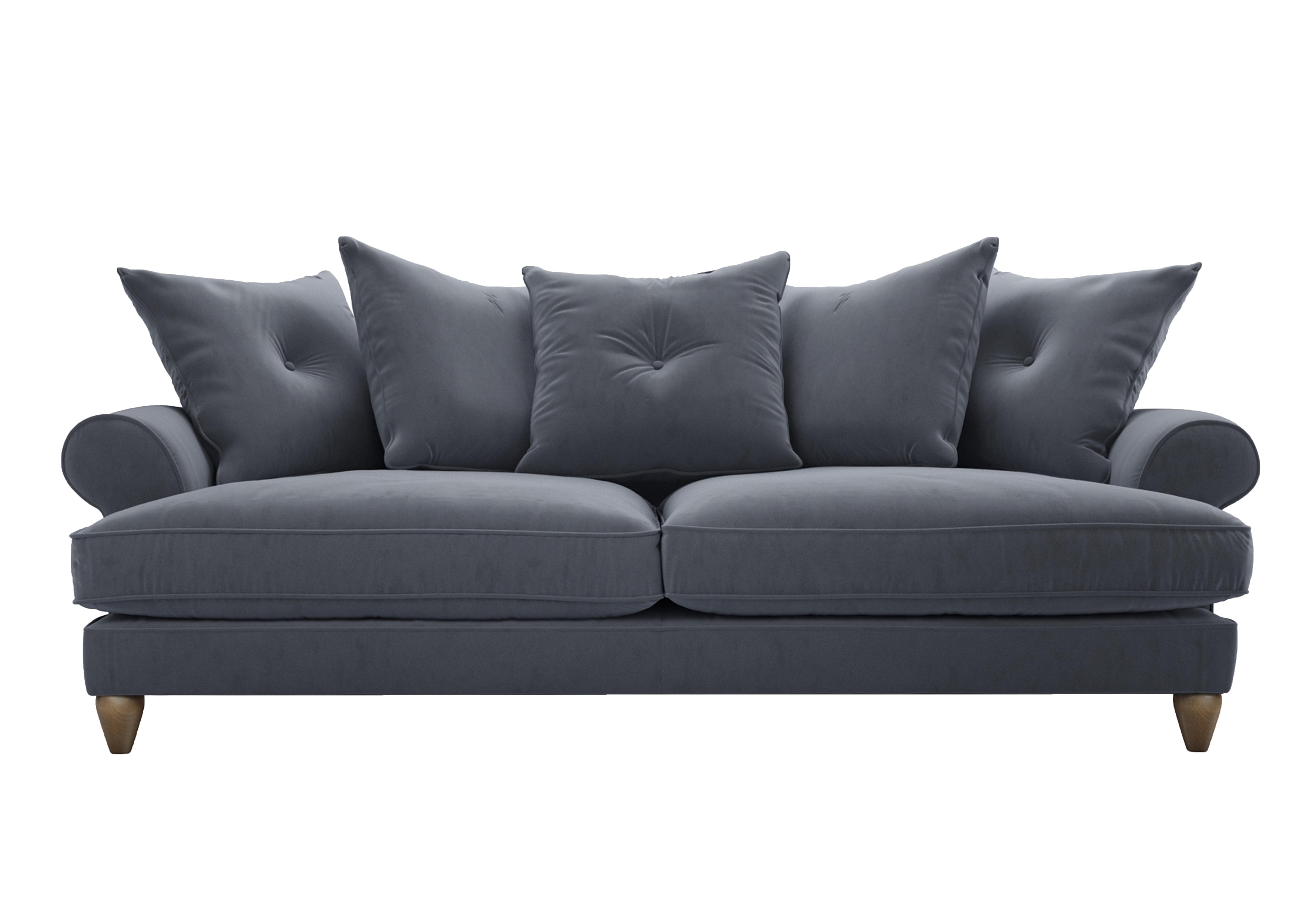 Bronwyn 4 Seater Fabric Scatter Back Sofa in Rai257 Rain Cloud on Furniture Village