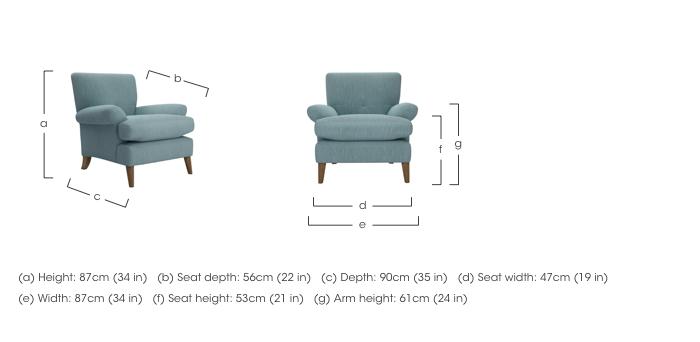 Bronwyn Fabric Joshua Armchair in  on Furniture Village