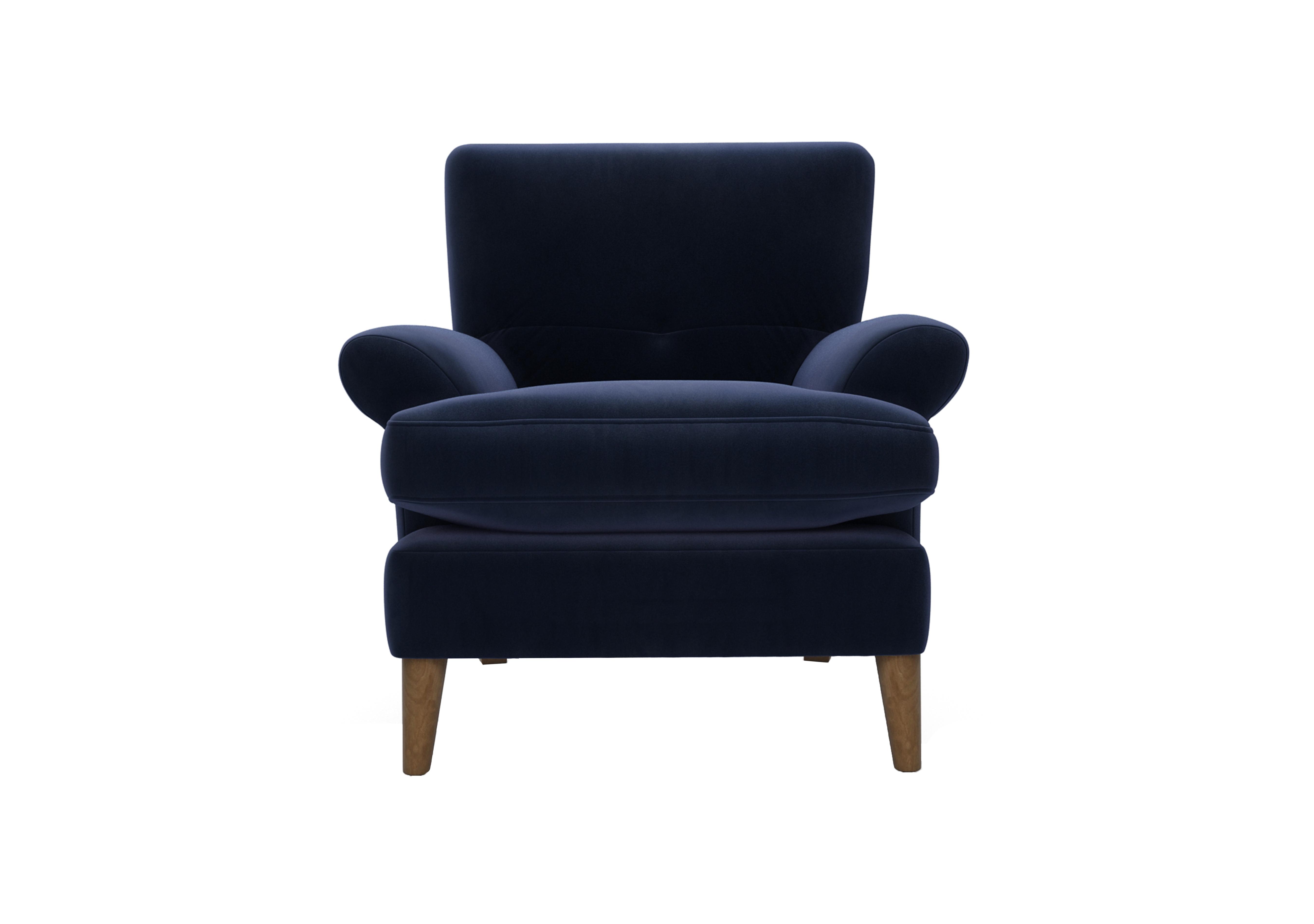 Bronwyn Fabric Joshua Armchair in Mid009 Midnight Indigo on Furniture Village