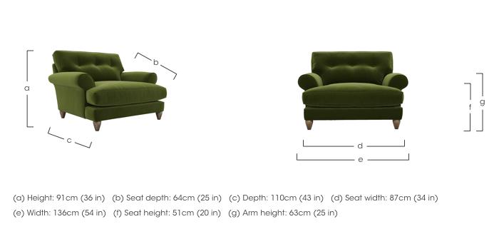 Bronwyn Fabric Classic Back Snuggler in  on Furniture Village