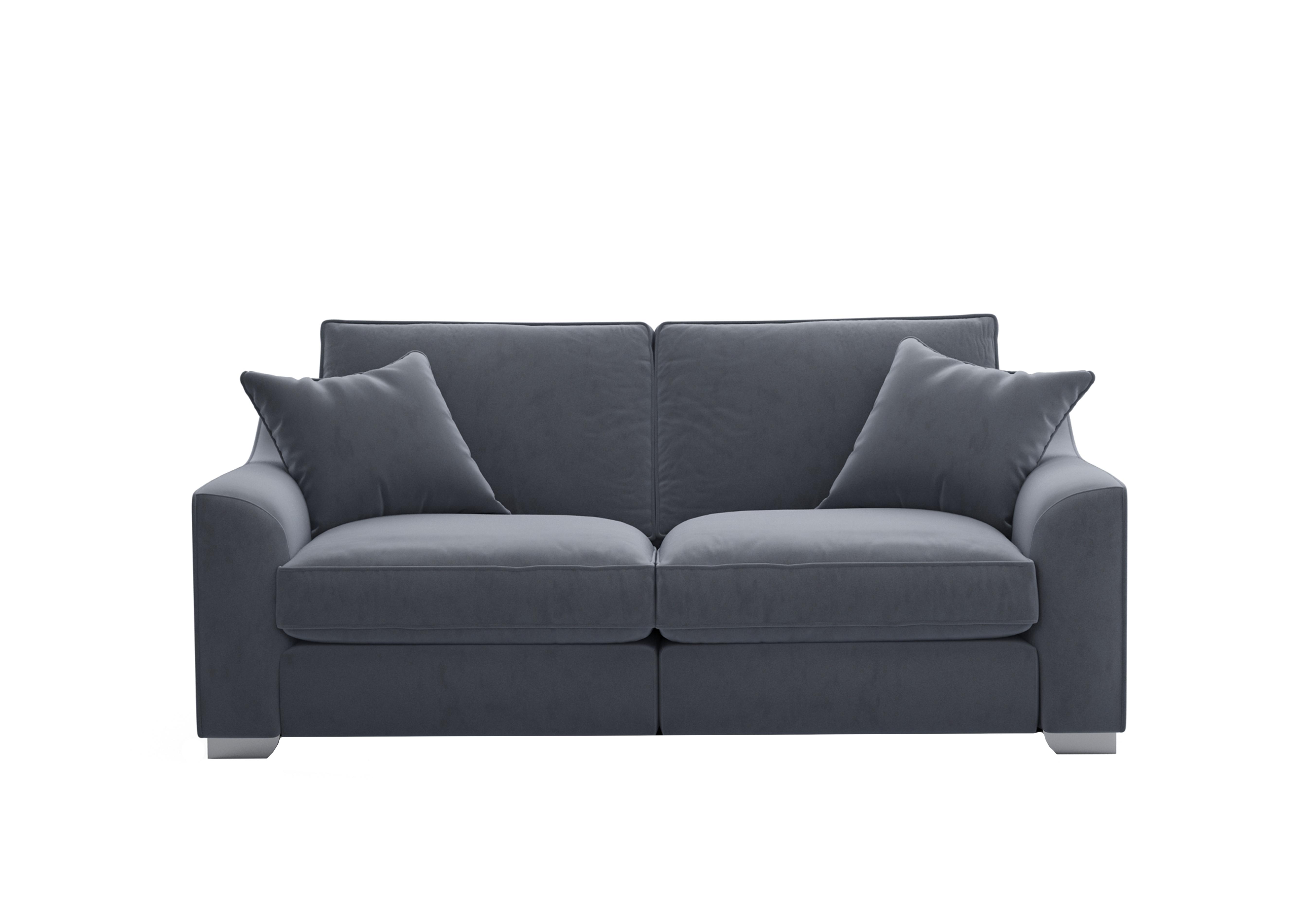 Isobel 3 Seater Fabric Sofa in Rai257 Rain Cloud Ch Ft on Furniture Village