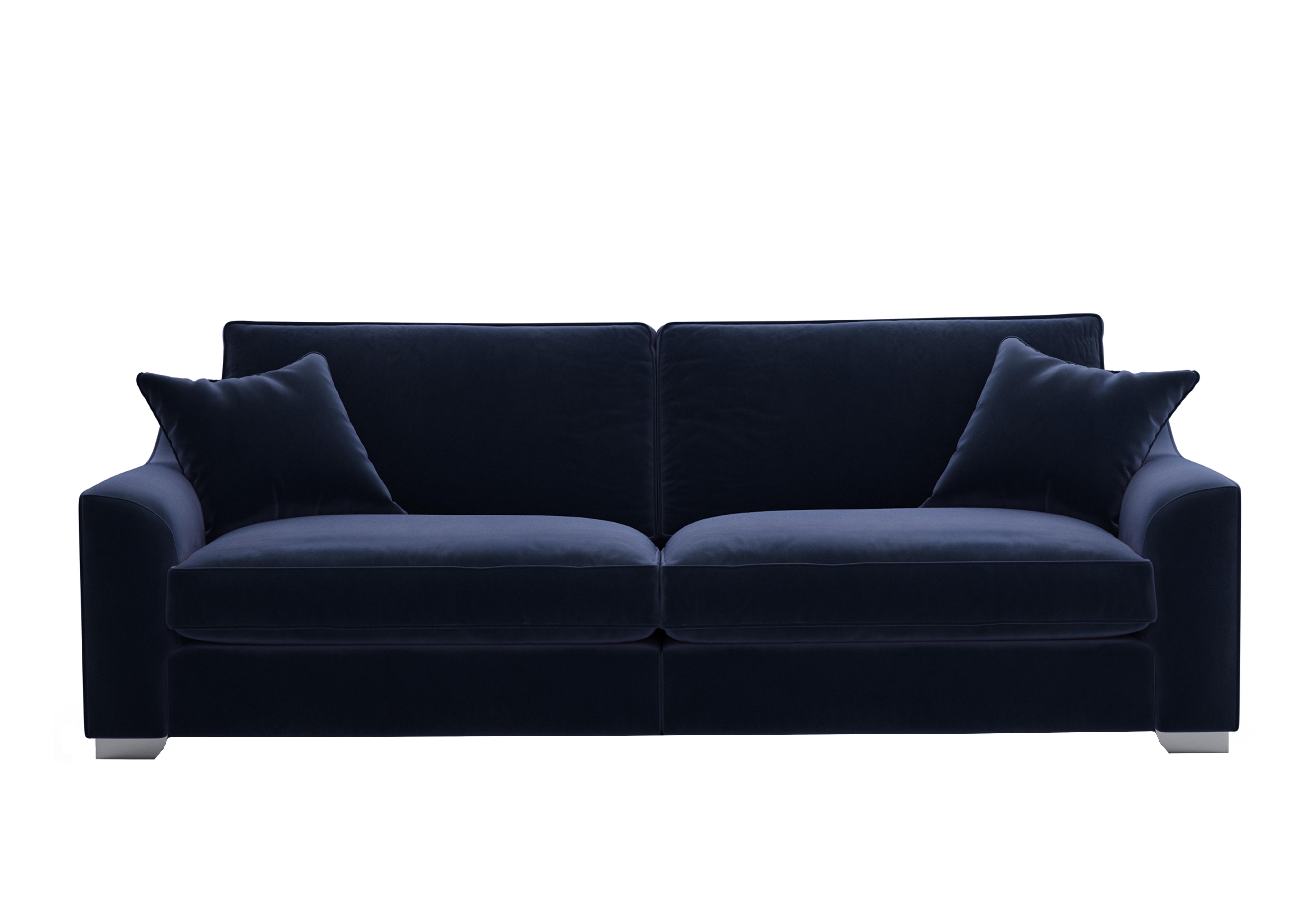 Isobel 4 Seater Fabric Sofa in Mid009 Midnight Indigo Ch Ft on Furniture Village