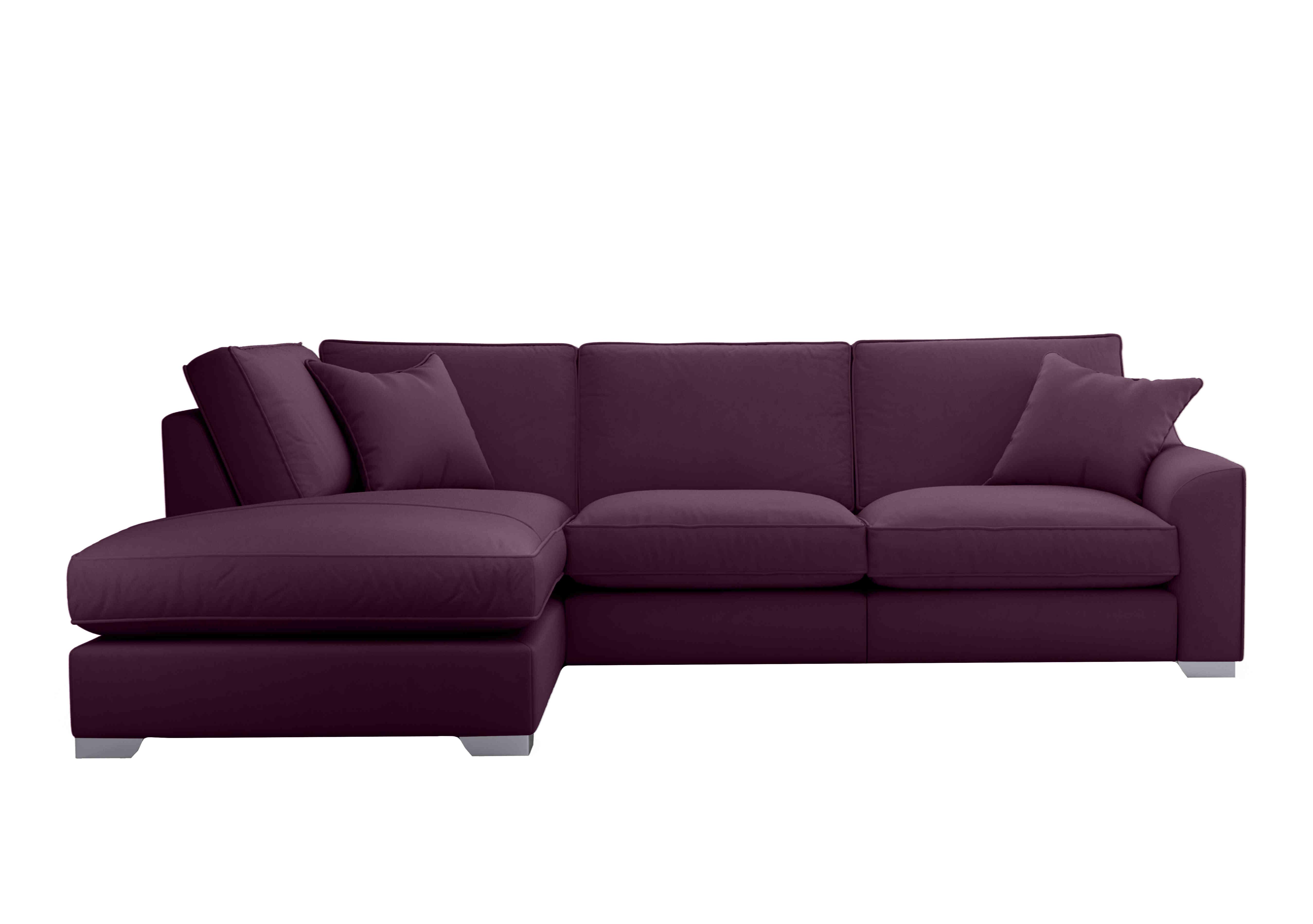 Isobel Fabric Corner Sofa with Chaise End in Fro011 Frosted Grape Ch Ft on Furniture Village