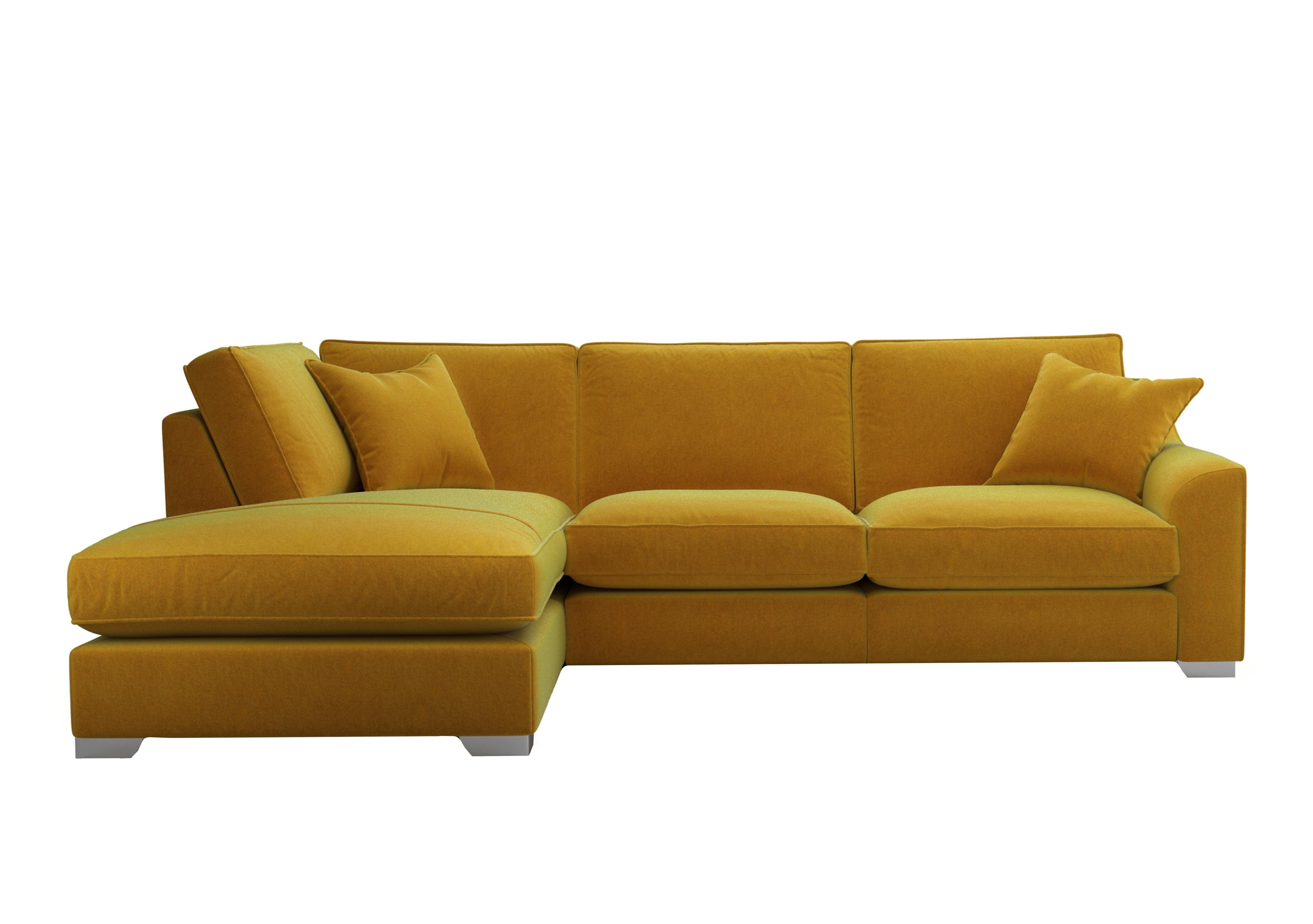 Isobel Fabric Corner Sofa with Chaise End in Gol204 Golden Spice Ch Ft on Furniture Village