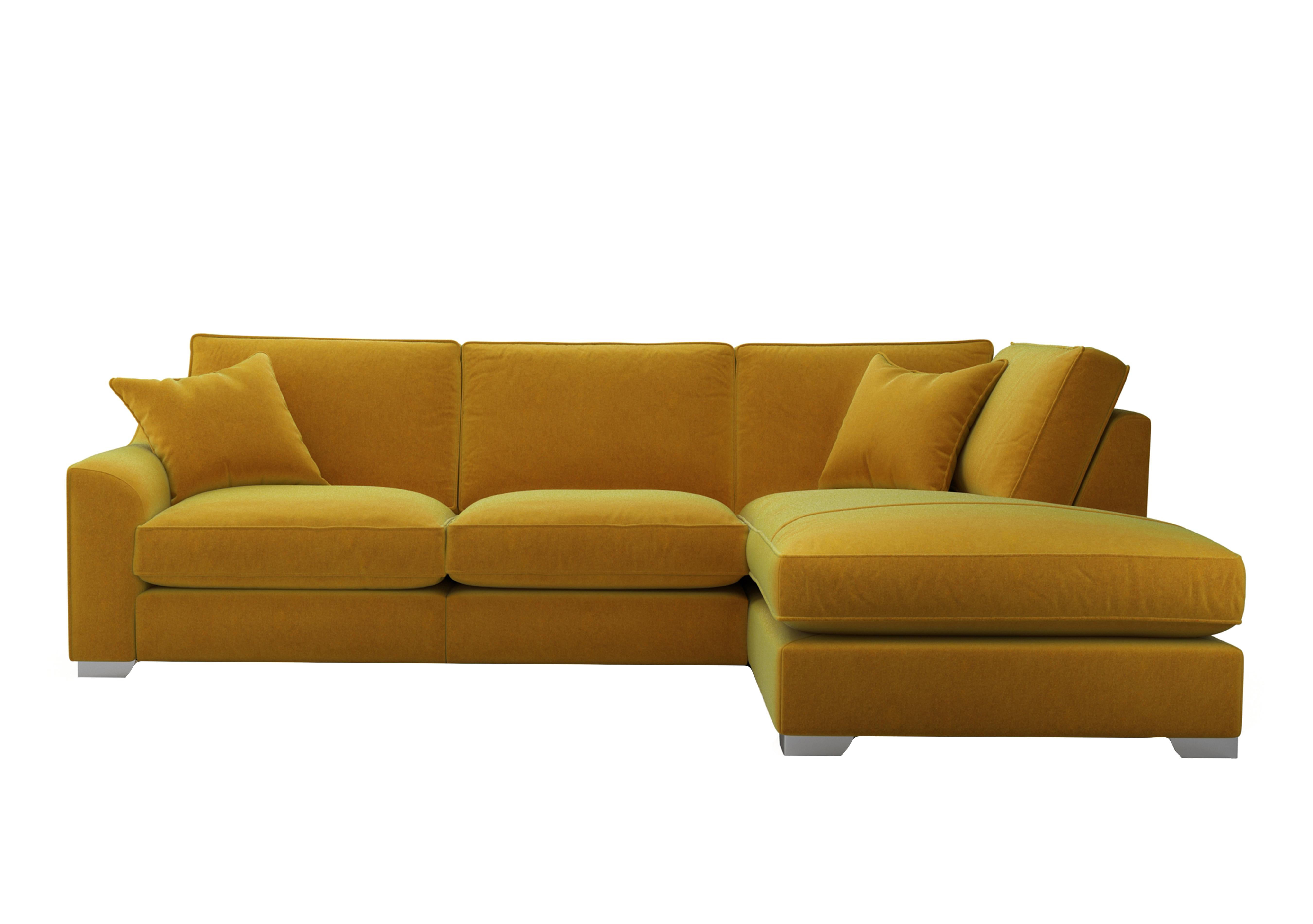 Isobel Fabric Corner Sofa with Chaise End in Gol204 Golden Spice Ch Ft on Furniture Village
