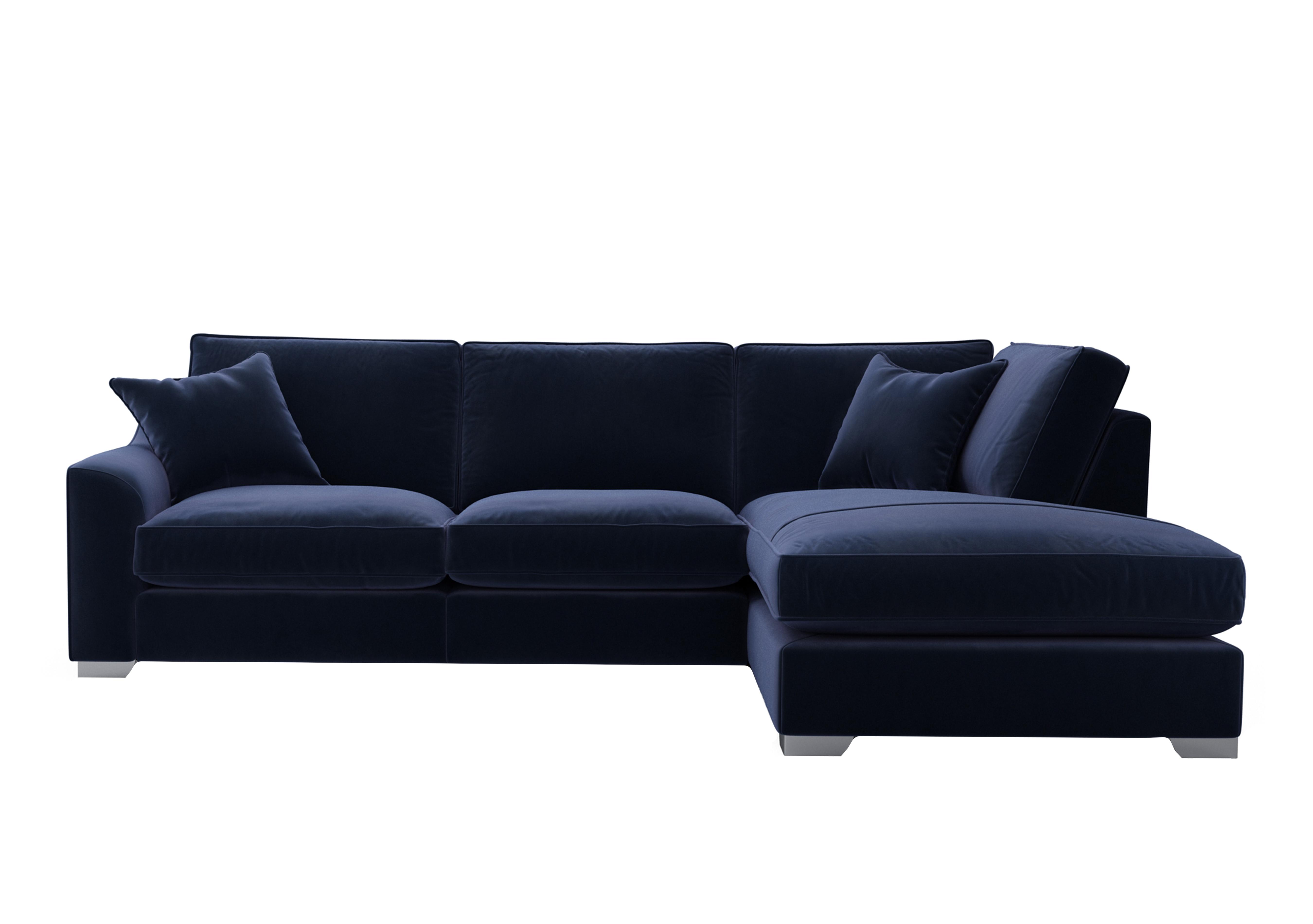 Isobel Fabric Corner Sofa with Chaise End in Mid009 Midnight Indigo Ch Ft on Furniture Village