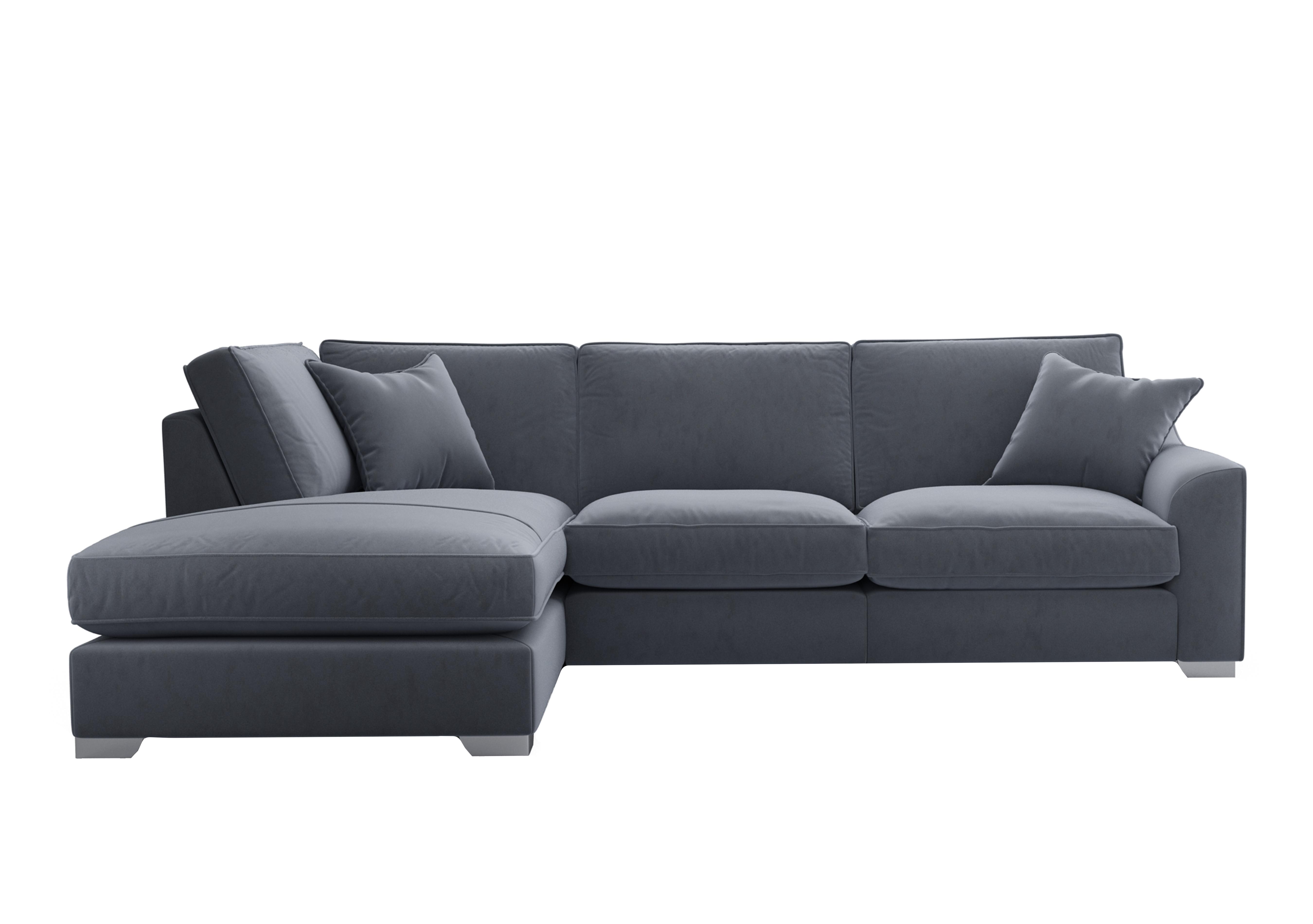 Isobel Fabric Corner Sofa with Chaise End in Rai257 Rain Cloud Ch Ft on Furniture Village