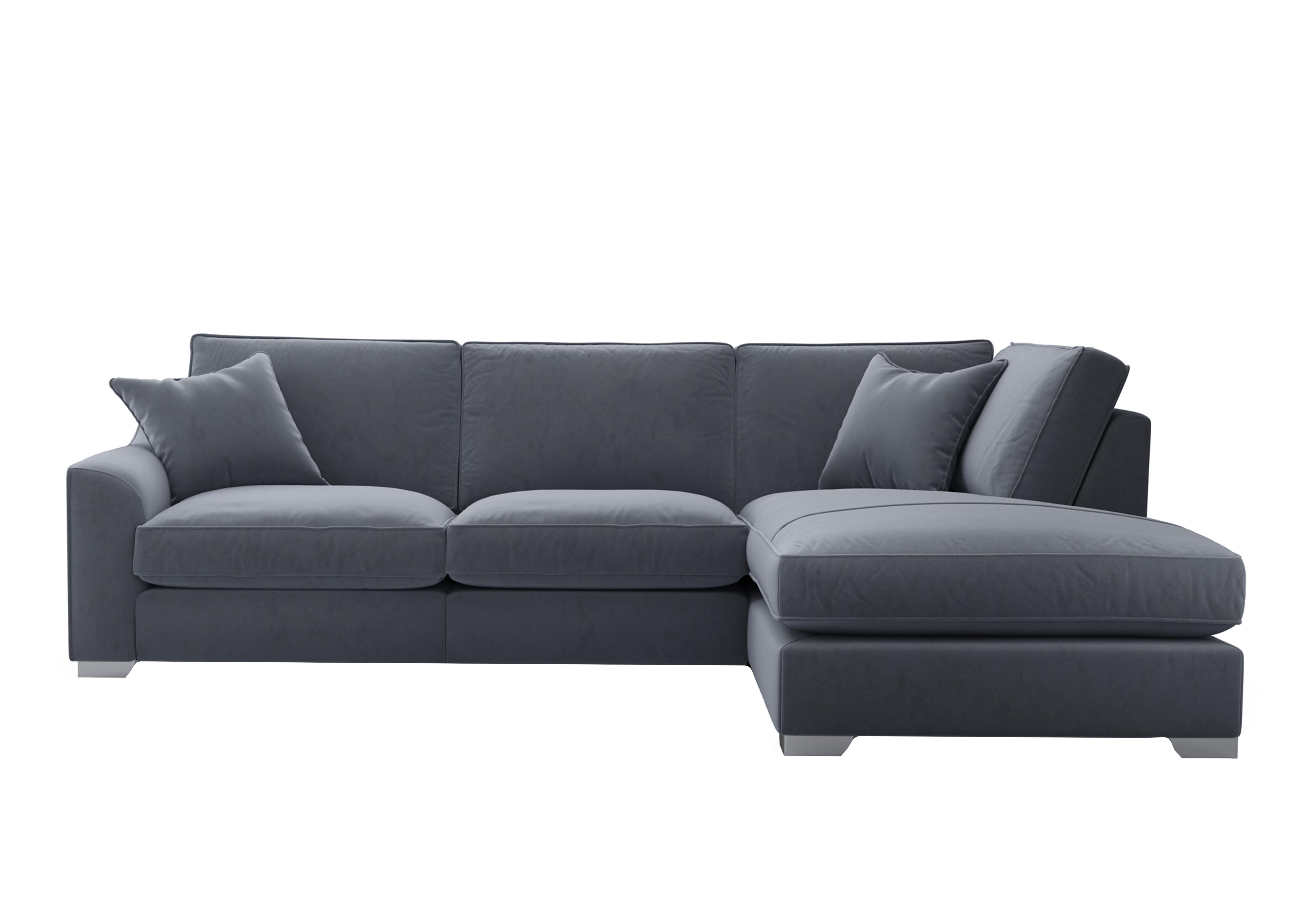 Isobel Fabric Corner Sofa with Chaise End in Rai257 Rain Cloud Ch Ft on Furniture Village
