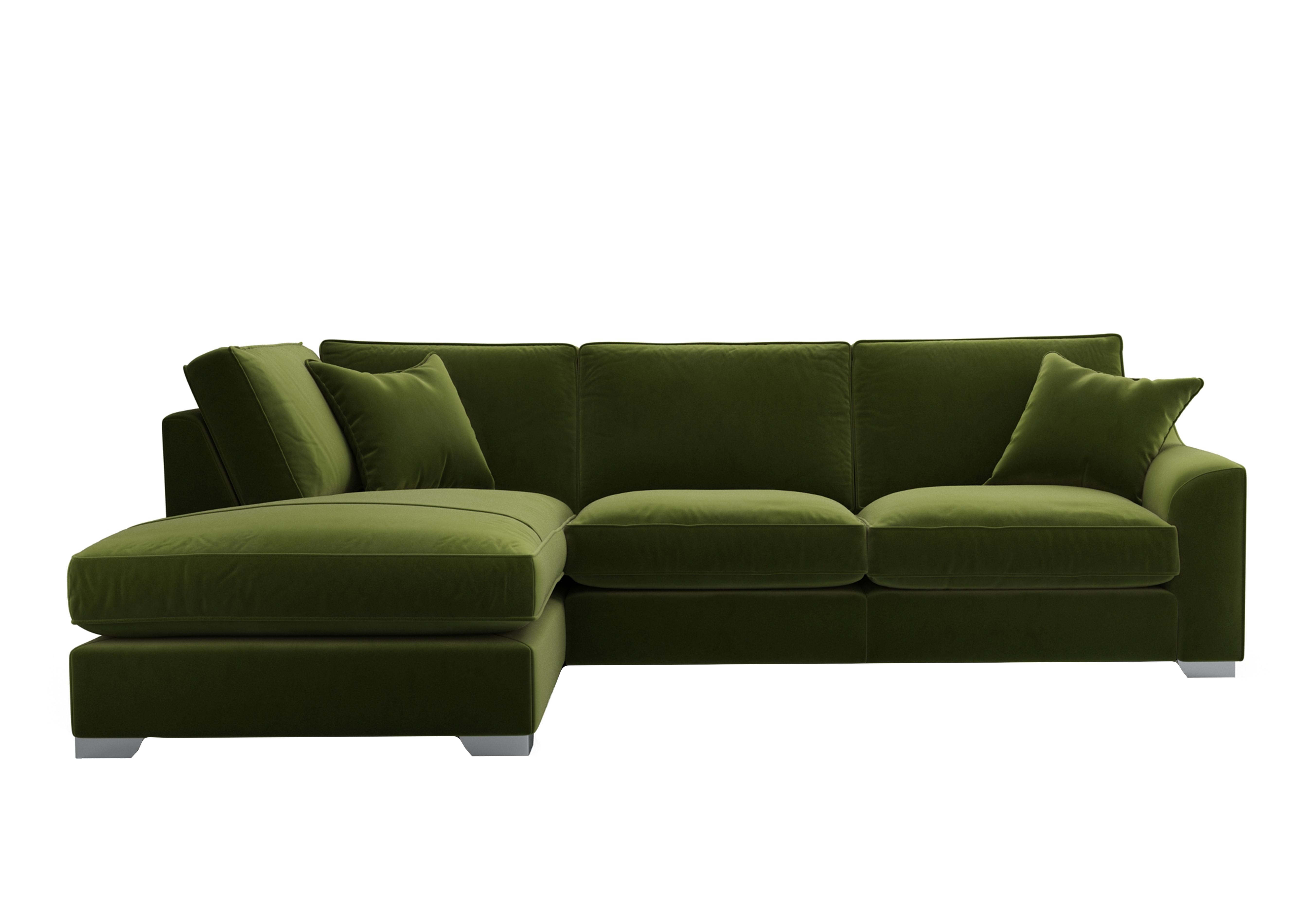 Isobel Fabric Corner Sofa with Chaise End in Woo160 Woodland Moss Ch Ft on Furniture Village