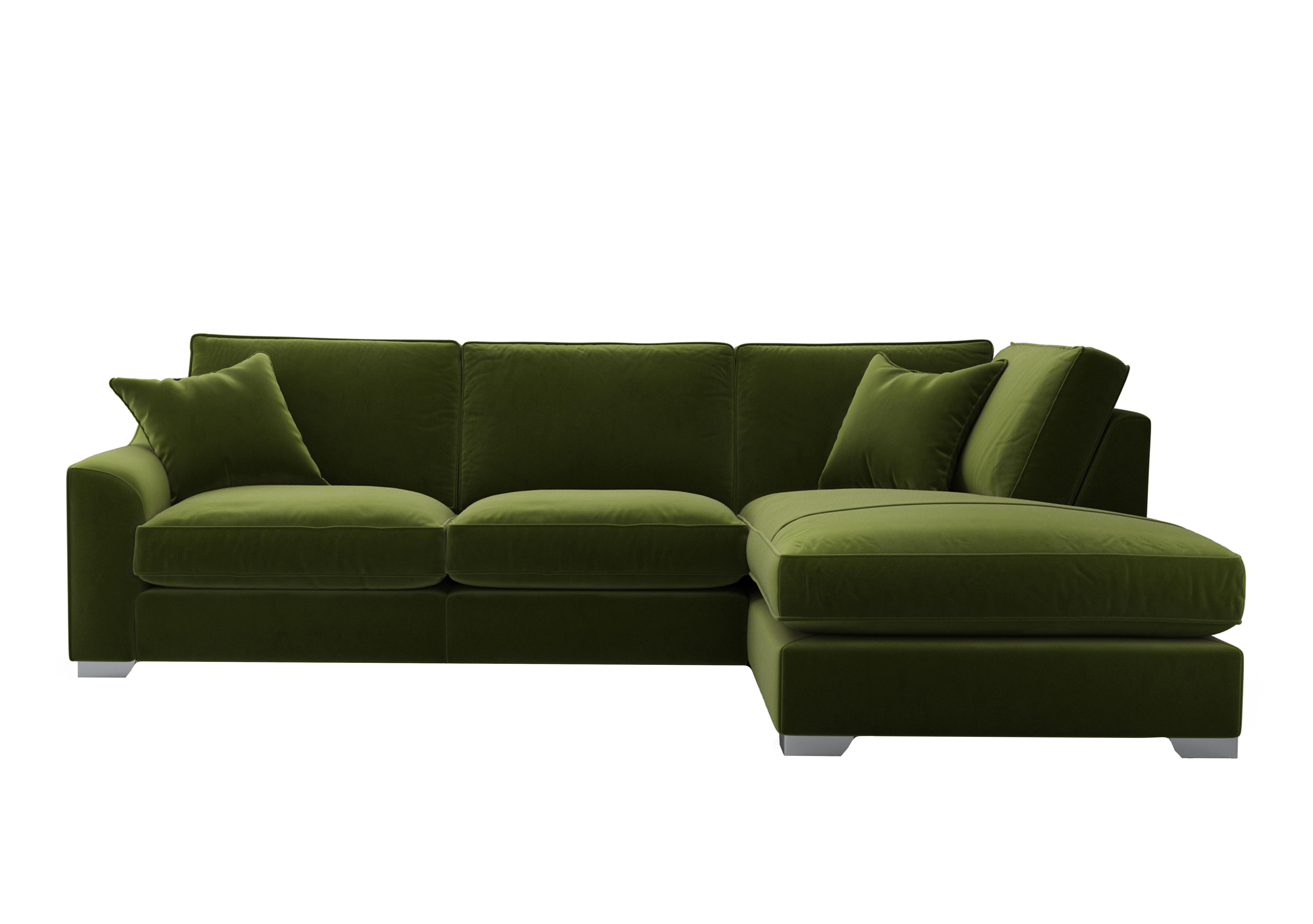 Isobel Fabric Corner Sofa with Chaise End in Woo160 Woodland Moss Ch Ft on Furniture Village