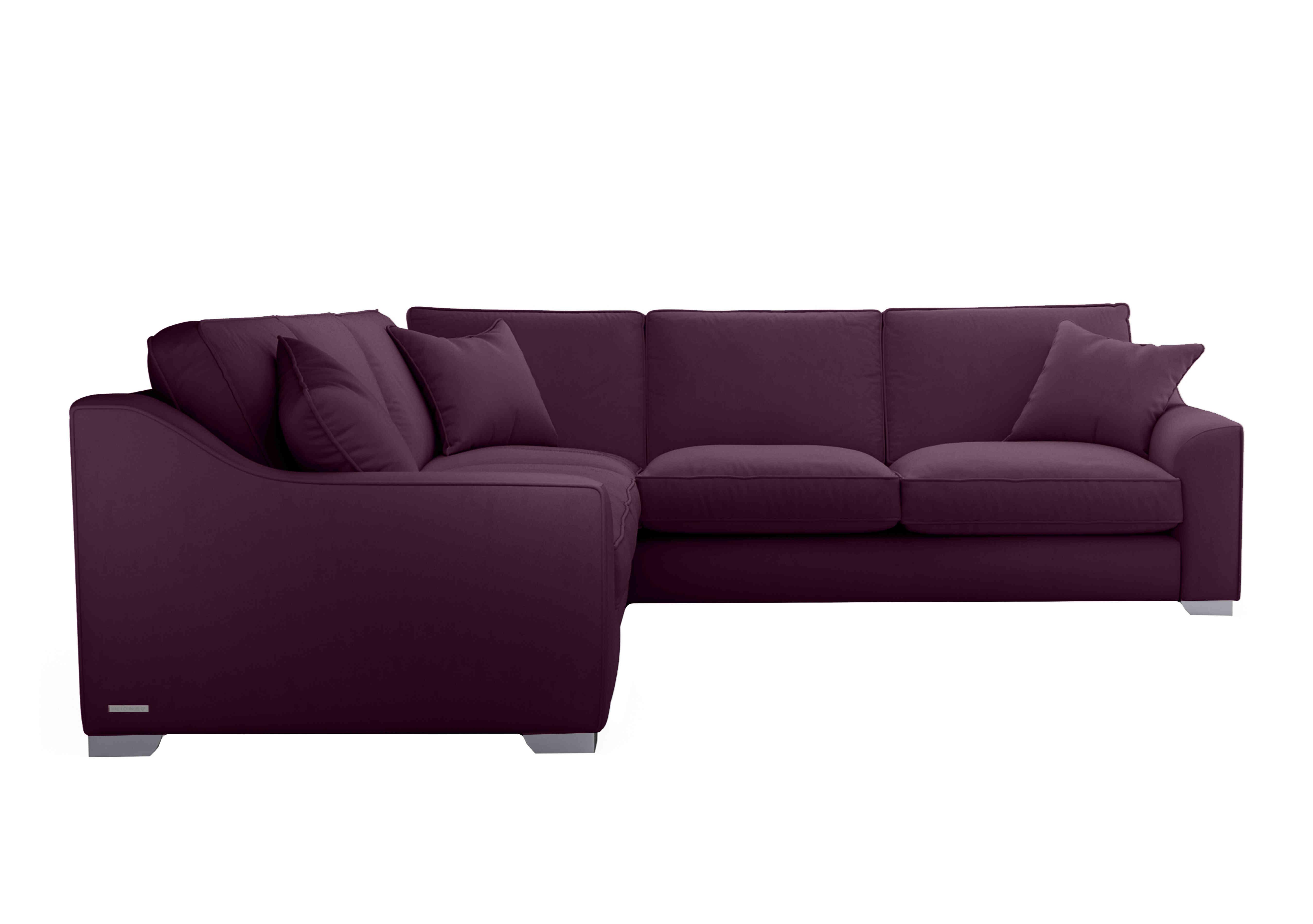 Isobel Small Fabric Corner Sofa in Fro011 Frosted Grape Ch Ft on Furniture Village