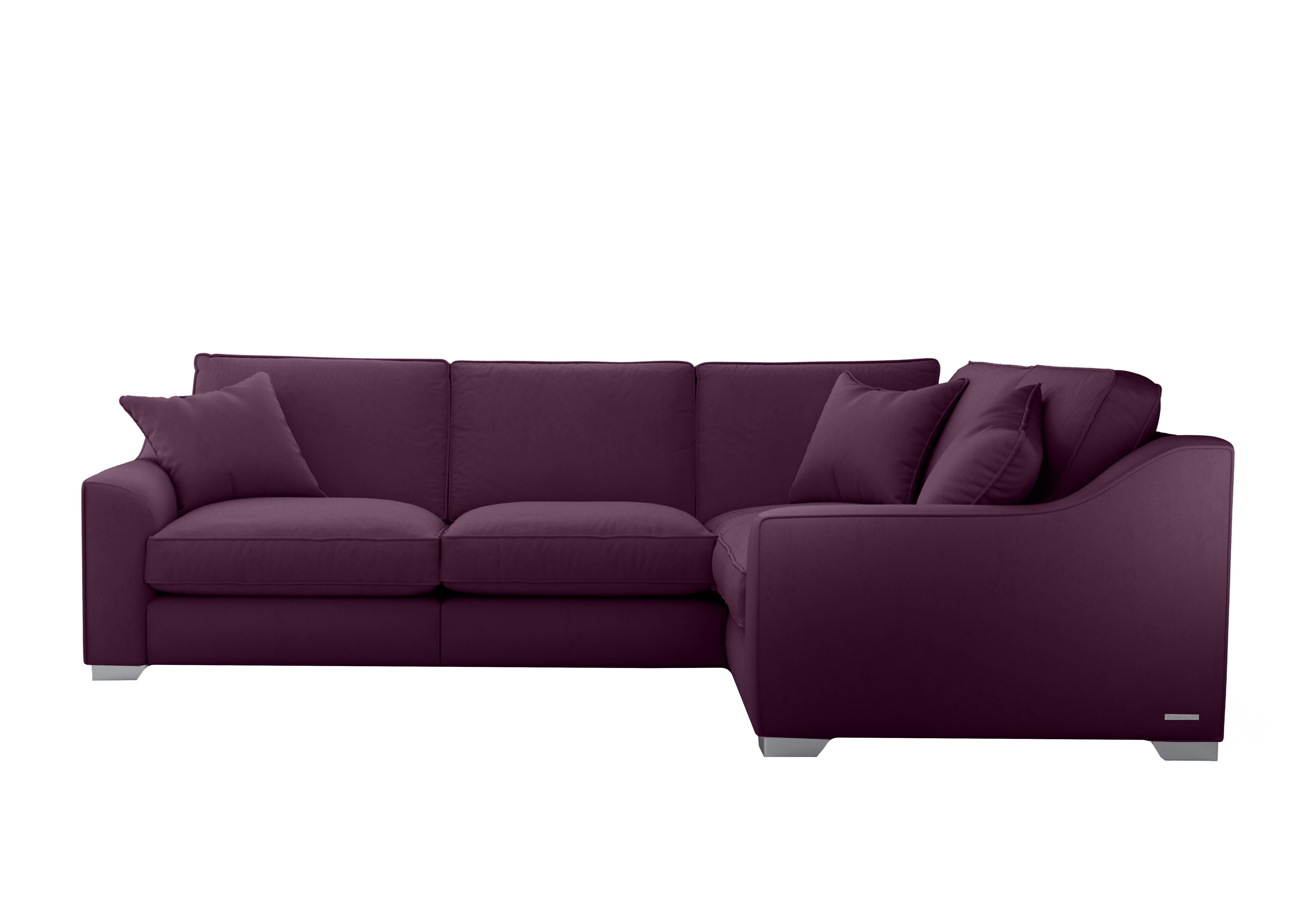 Isobel Small Fabric Corner Sofa in Fro011 Frosted Grape Ch Ft on Furniture Village
