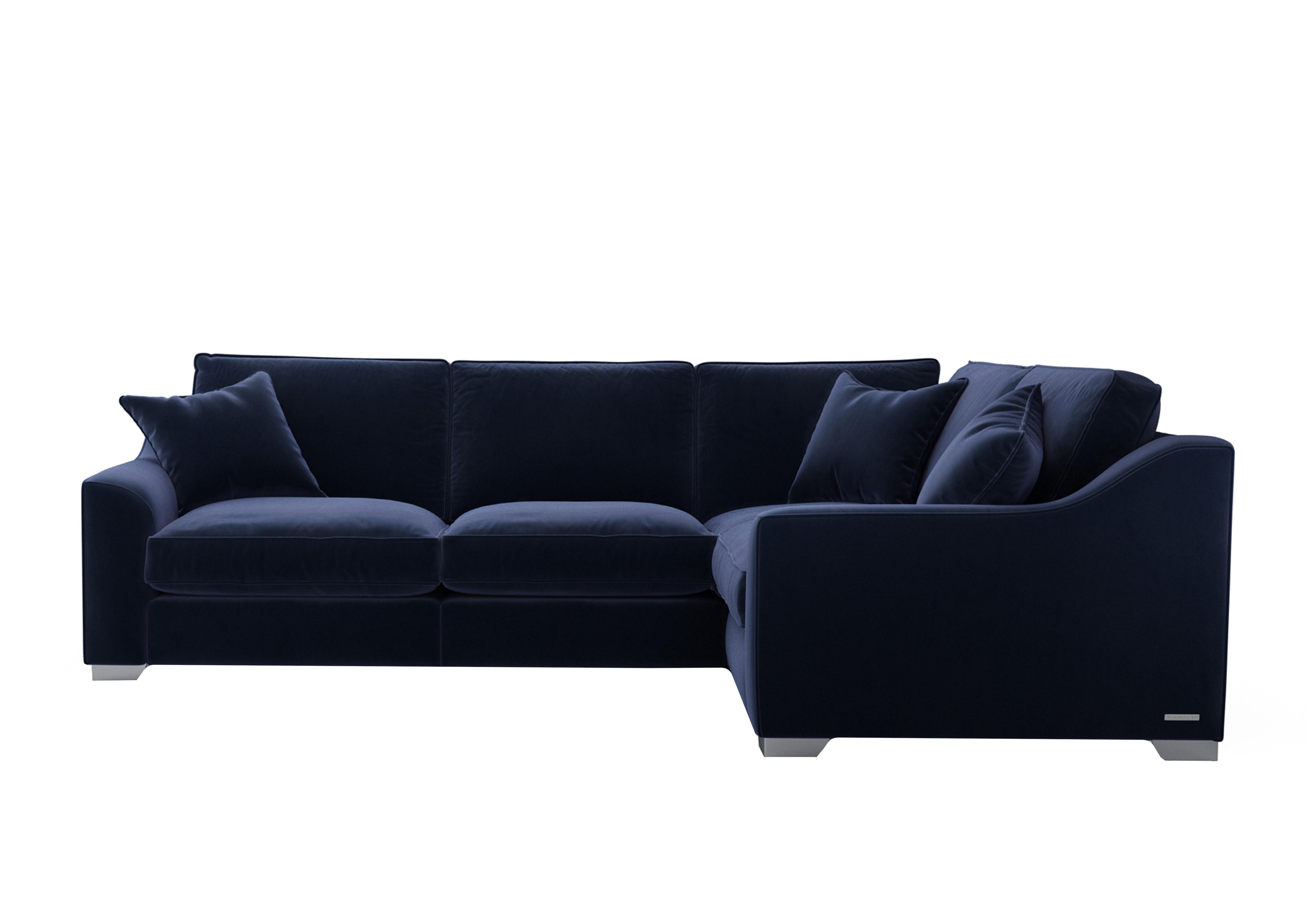 Isobel Small Fabric Corner Sofa in Mid009 Midnight Indigo Ch Ft on Furniture Village