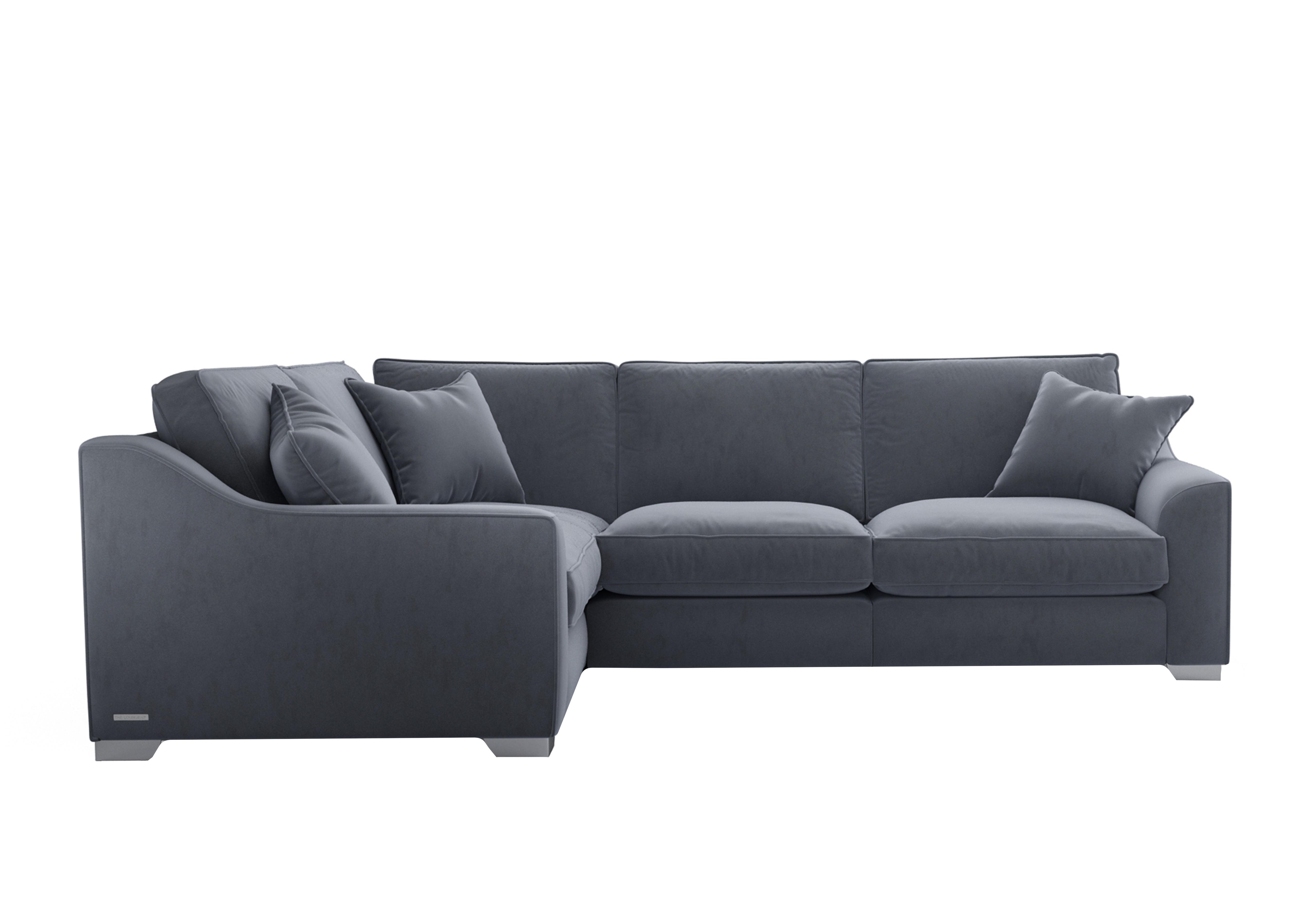 Isobel Small Fabric Corner Sofa in Rai257 Rain Cloud Ch Ft on Furniture Village