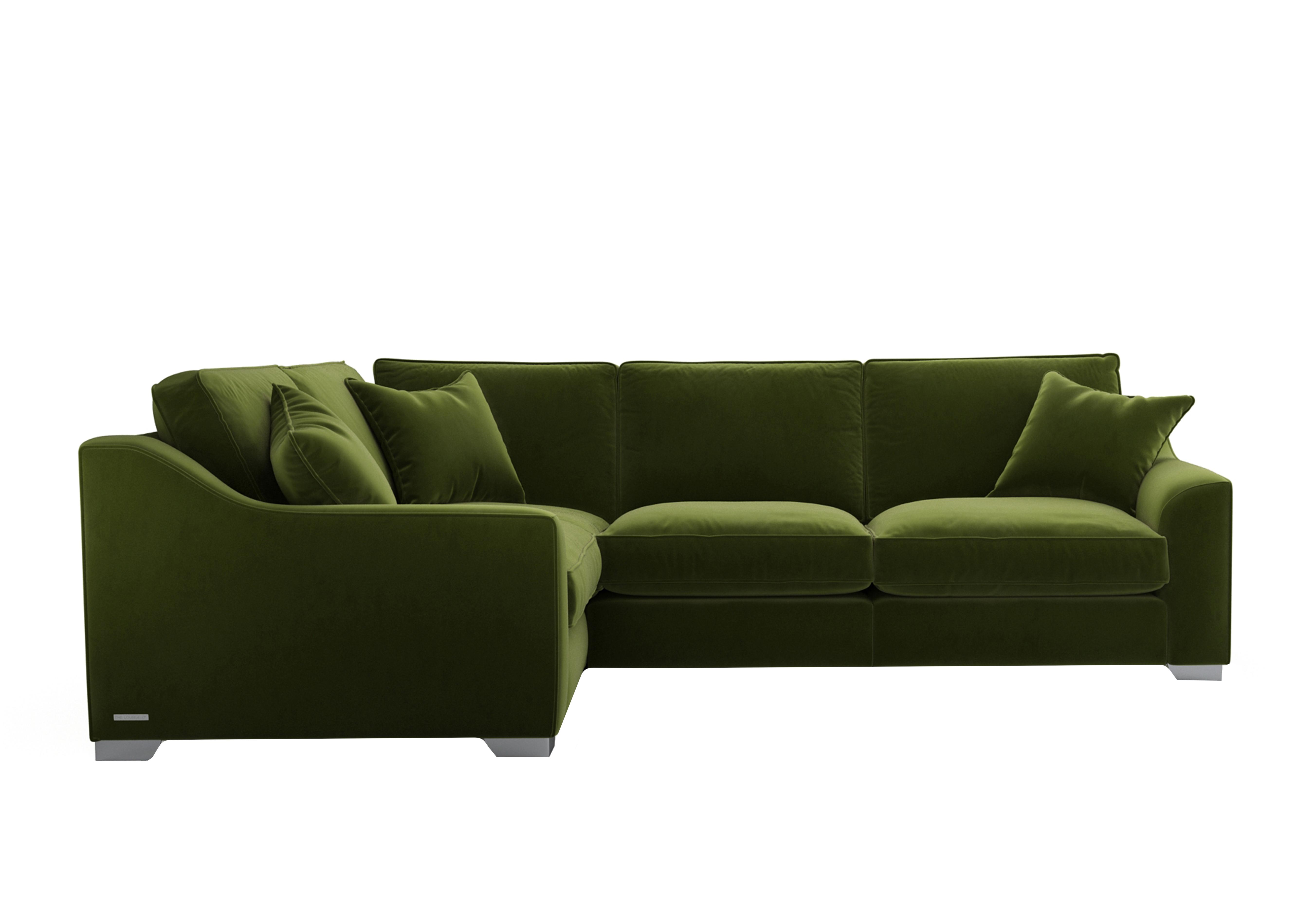 Isobel Small Fabric Corner Sofa in Woo160 Woodland Moss Ch Ft on Furniture Village