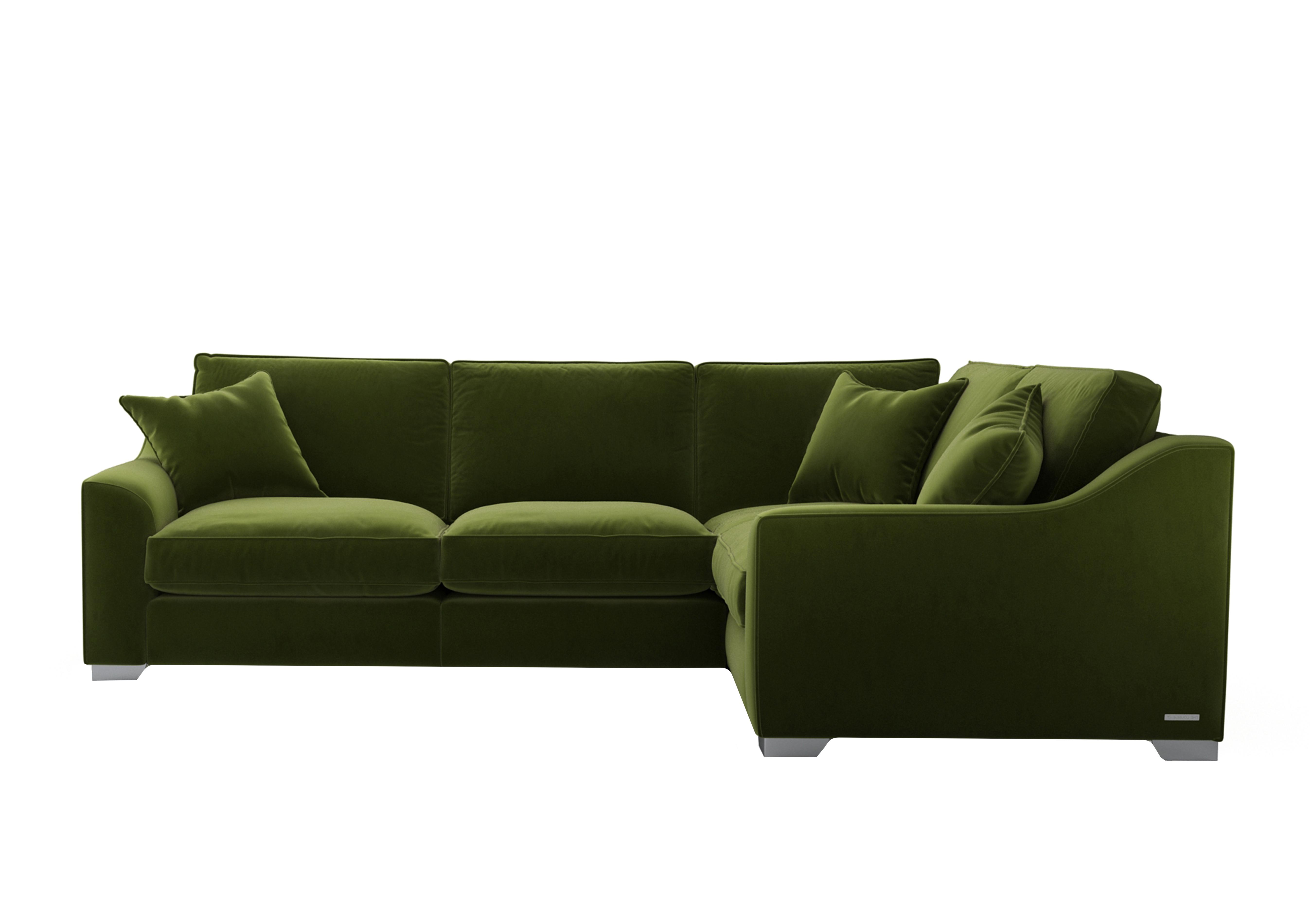 Isobel Small Fabric Corner Sofa in Woo160 Woodland Moss Ch Ft on Furniture Village
