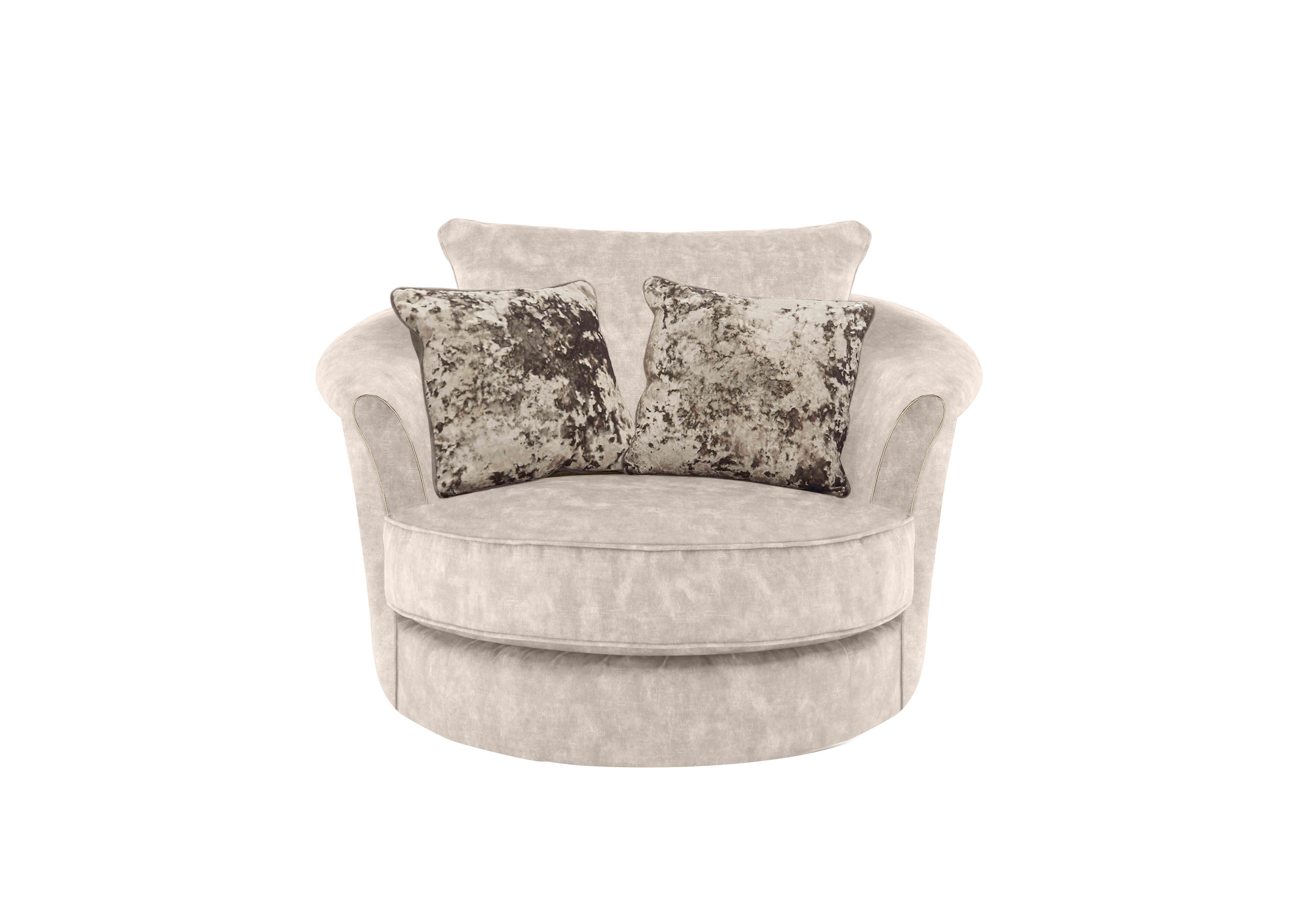 Ariana Twister Snuggler Chair in Dapple Cream Brass Insert on Furniture Village