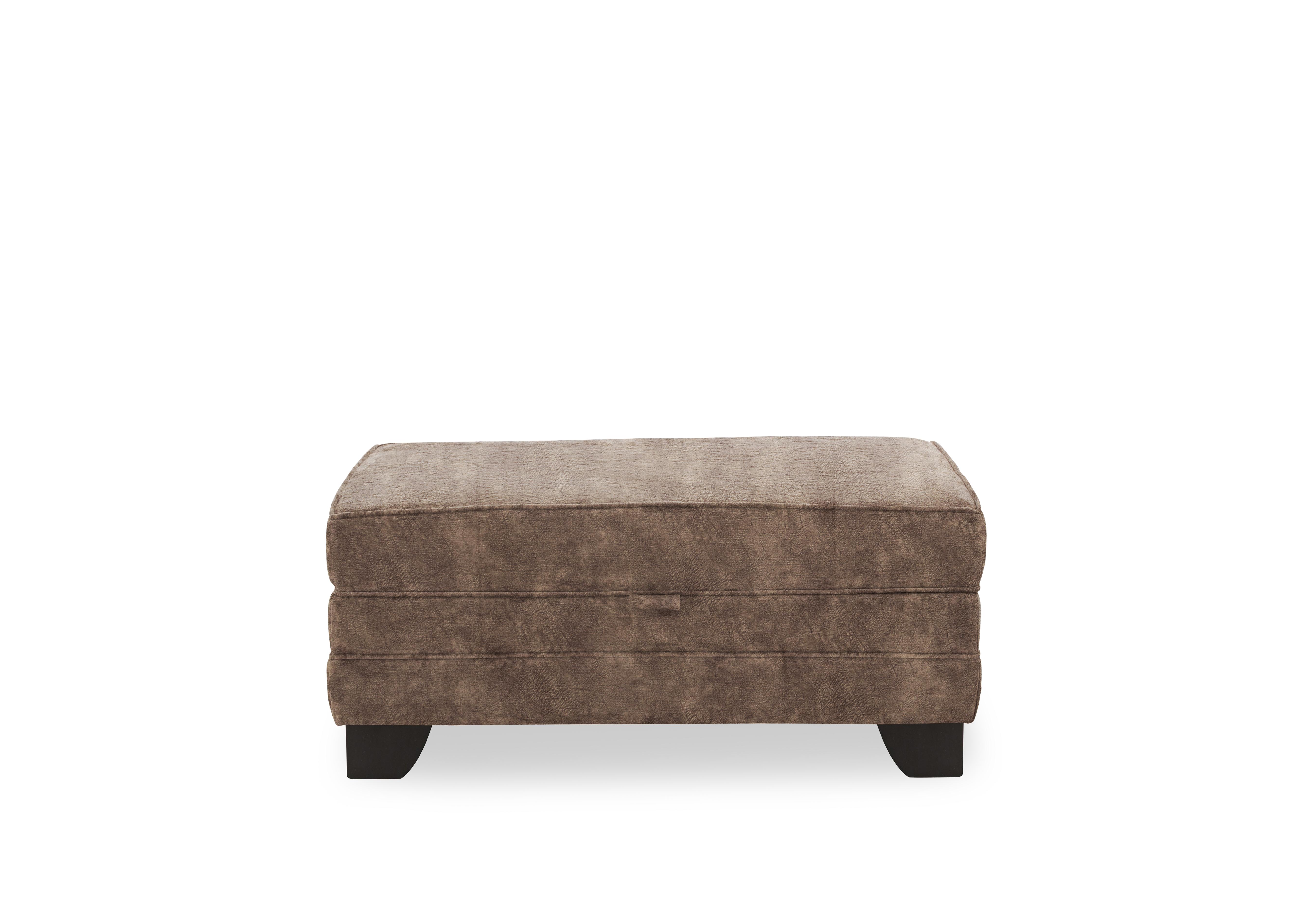 Ariana Fabric Storage Footstool in Chocolate on Furniture Village