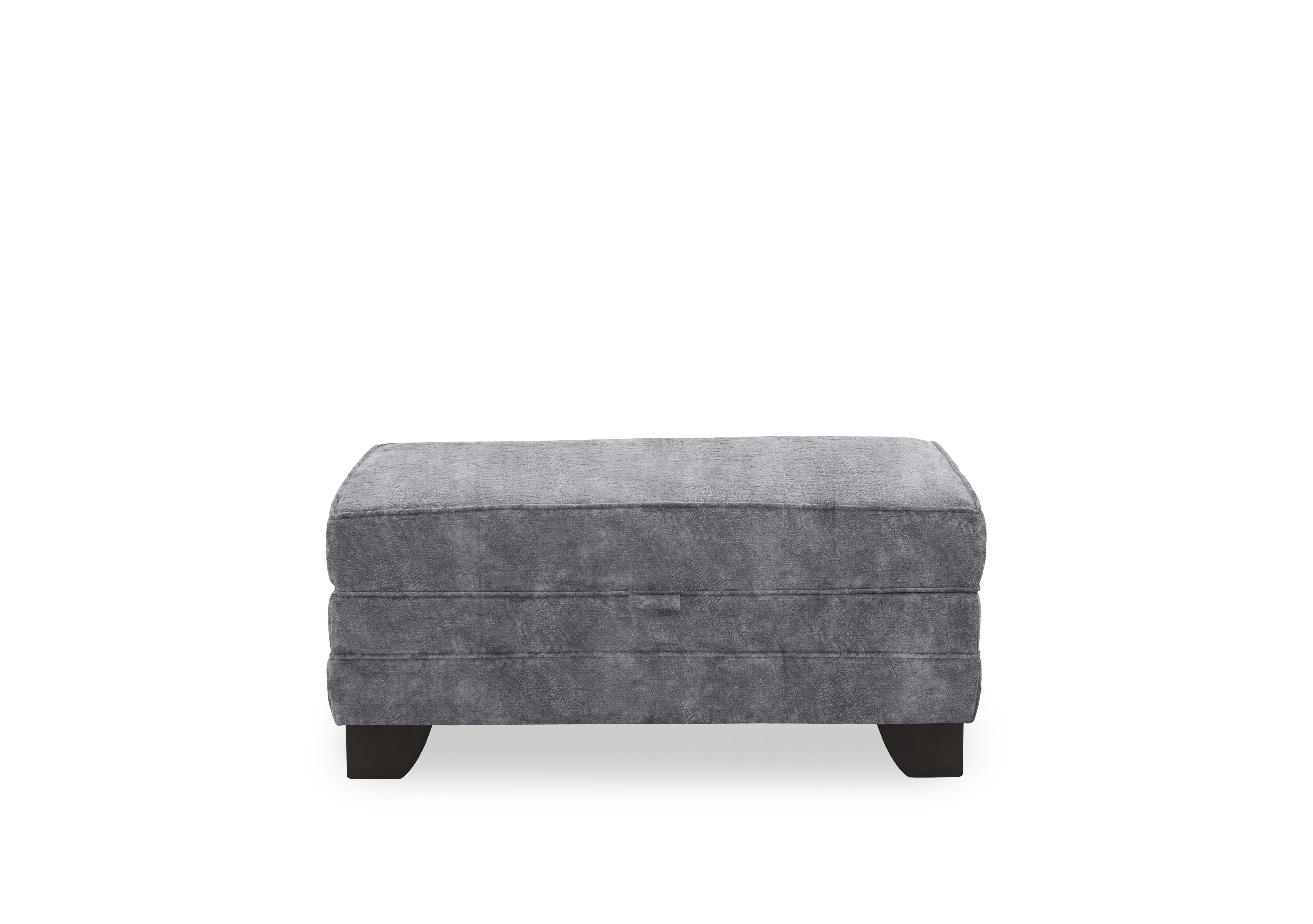 Ariana Fabric Storage Footstool in Silver on Furniture Village