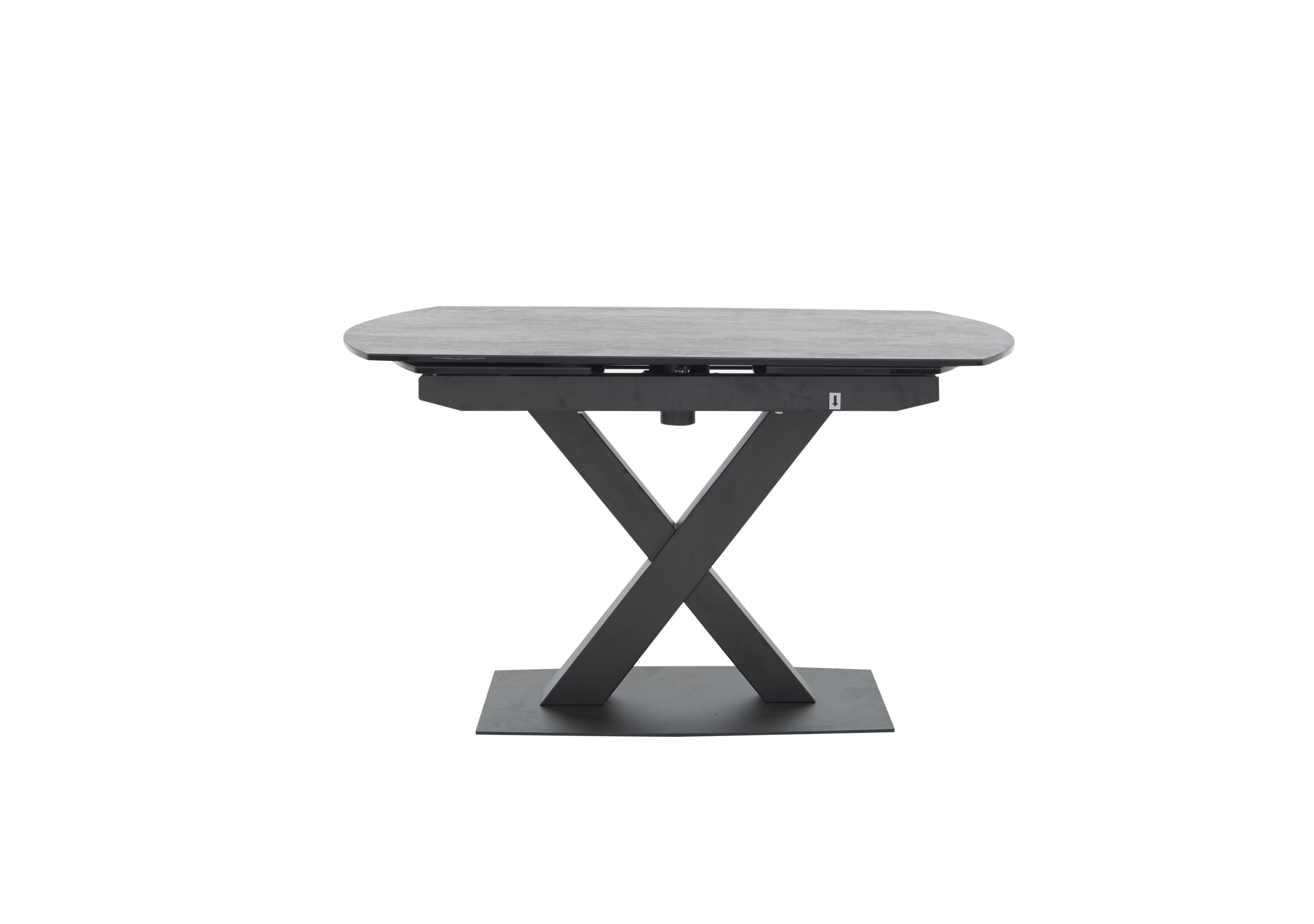 Arctic Extending Dining Table in Graphite Top on Furniture Village