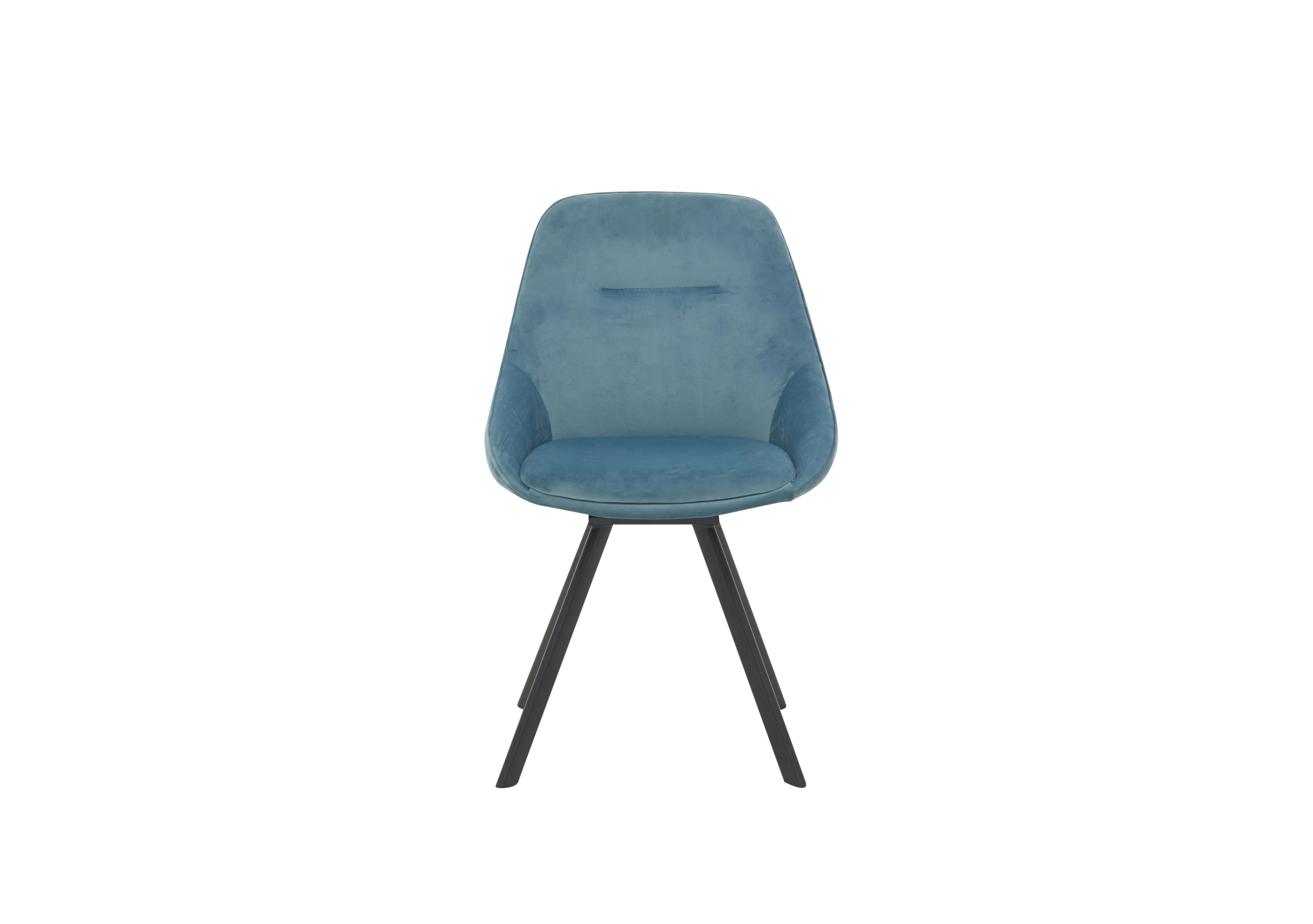 Arctic Swivel Fabric Dining Chair in Blue Velvet on Furniture Village