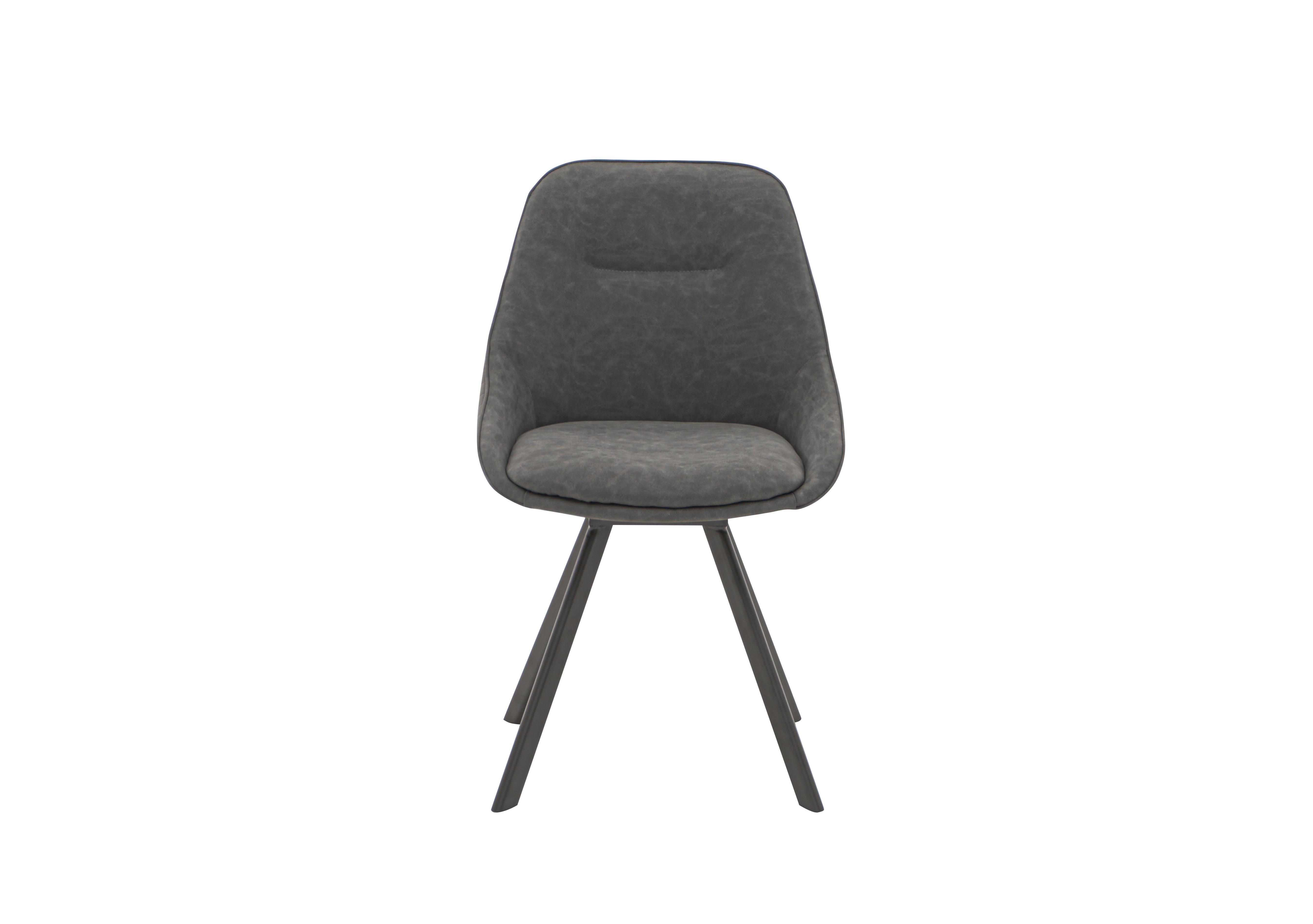 Arctic Swivel Fabric Dining Chair in Dark Grey Faux Suede on Furniture Village