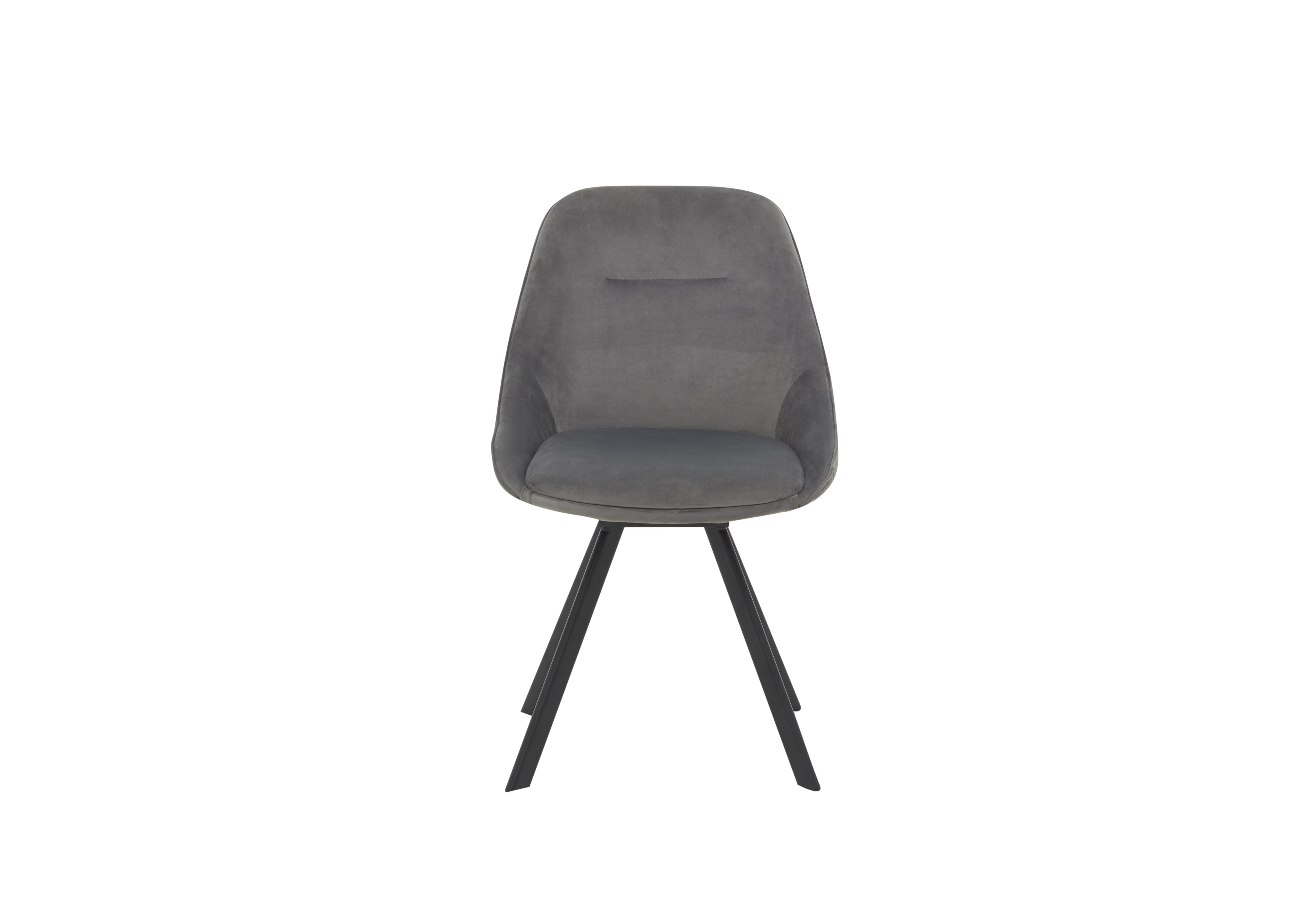 Arctic Swivel Fabric Dining Chair in Light Grey Velvet on Furniture Village