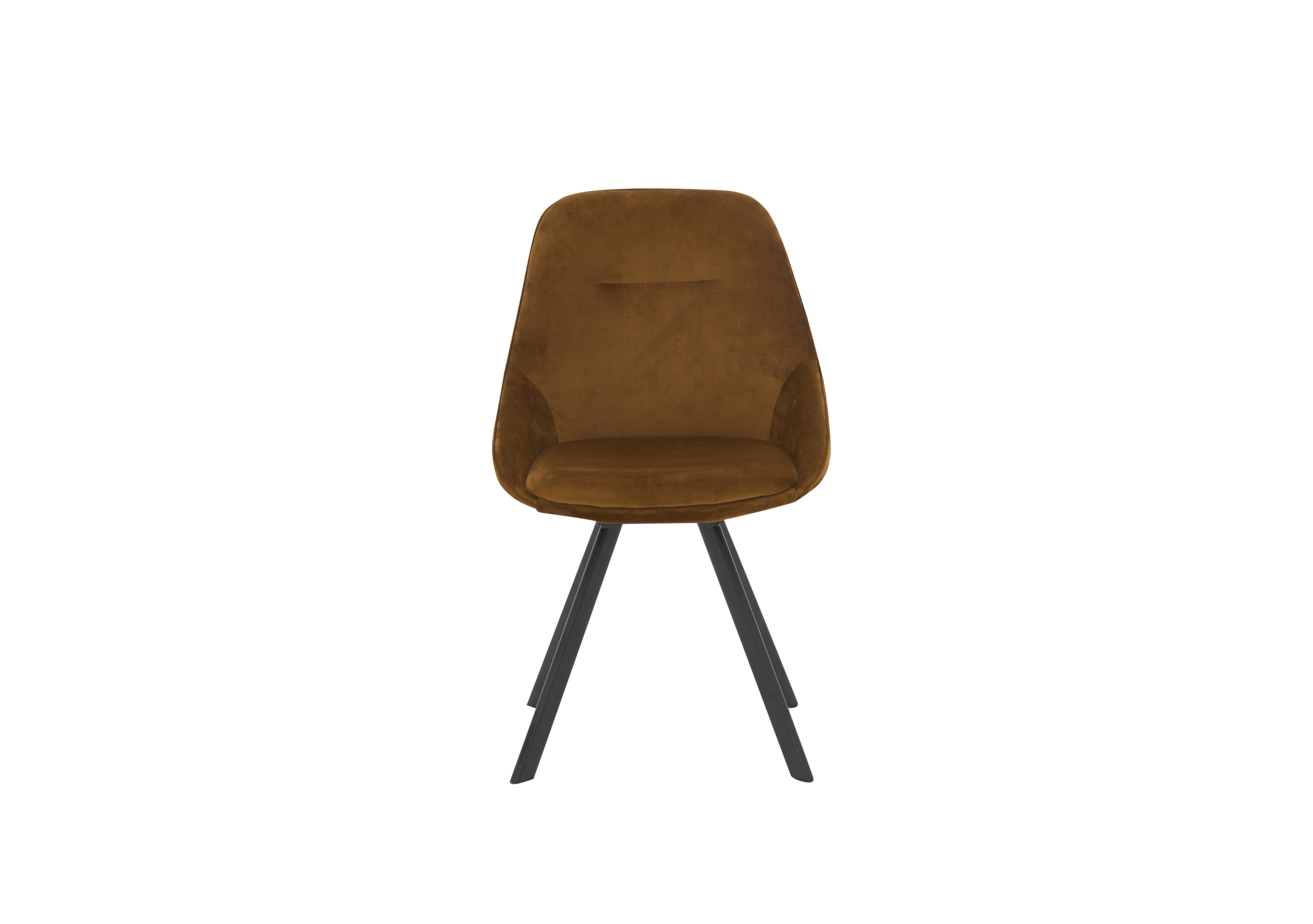Arctic Swivel Fabric Dining Chair in Mustard Velvet on Furniture Village