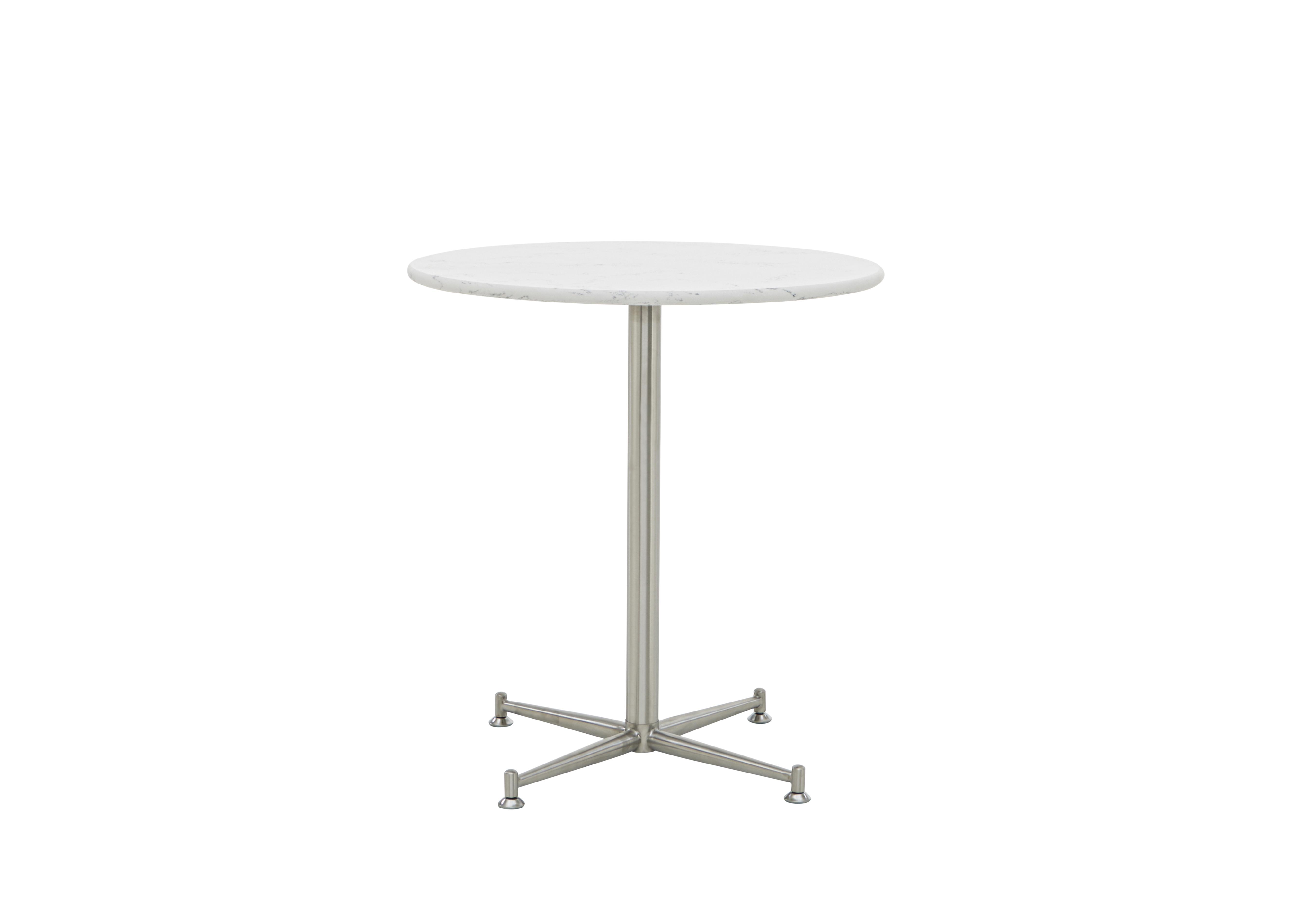 Cortina Round Dining Table in Bianco Marmi Quartz on Furniture Village