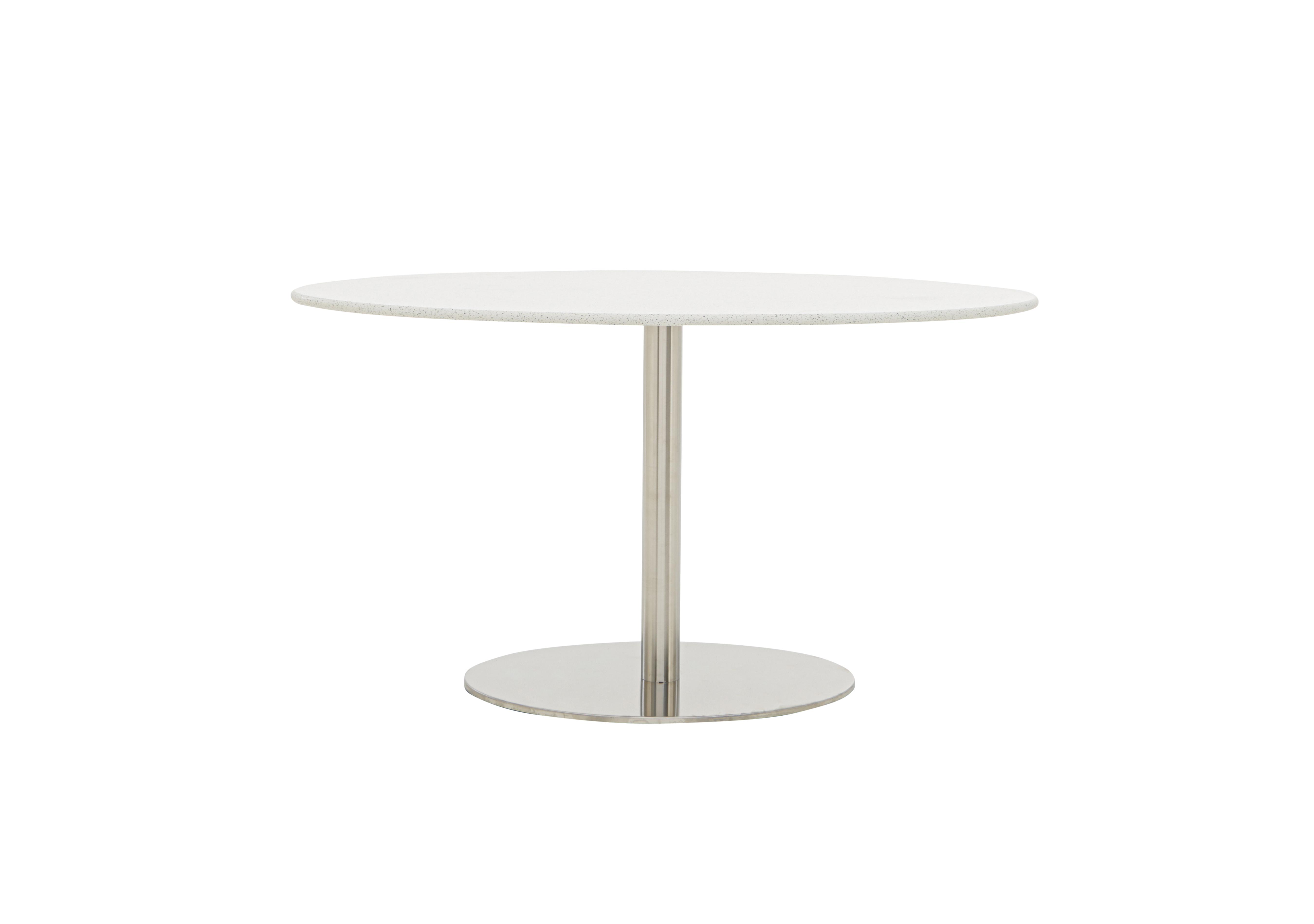 Helsinki Oval Dining Table in Starlight White Quartz on Furniture Village
