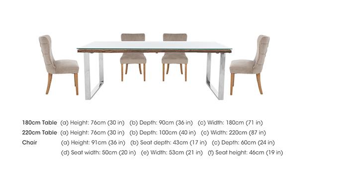 Chennai Dining Table with U-Leg Base and 4 Luxe Dining Chairs in  on Furniture Village