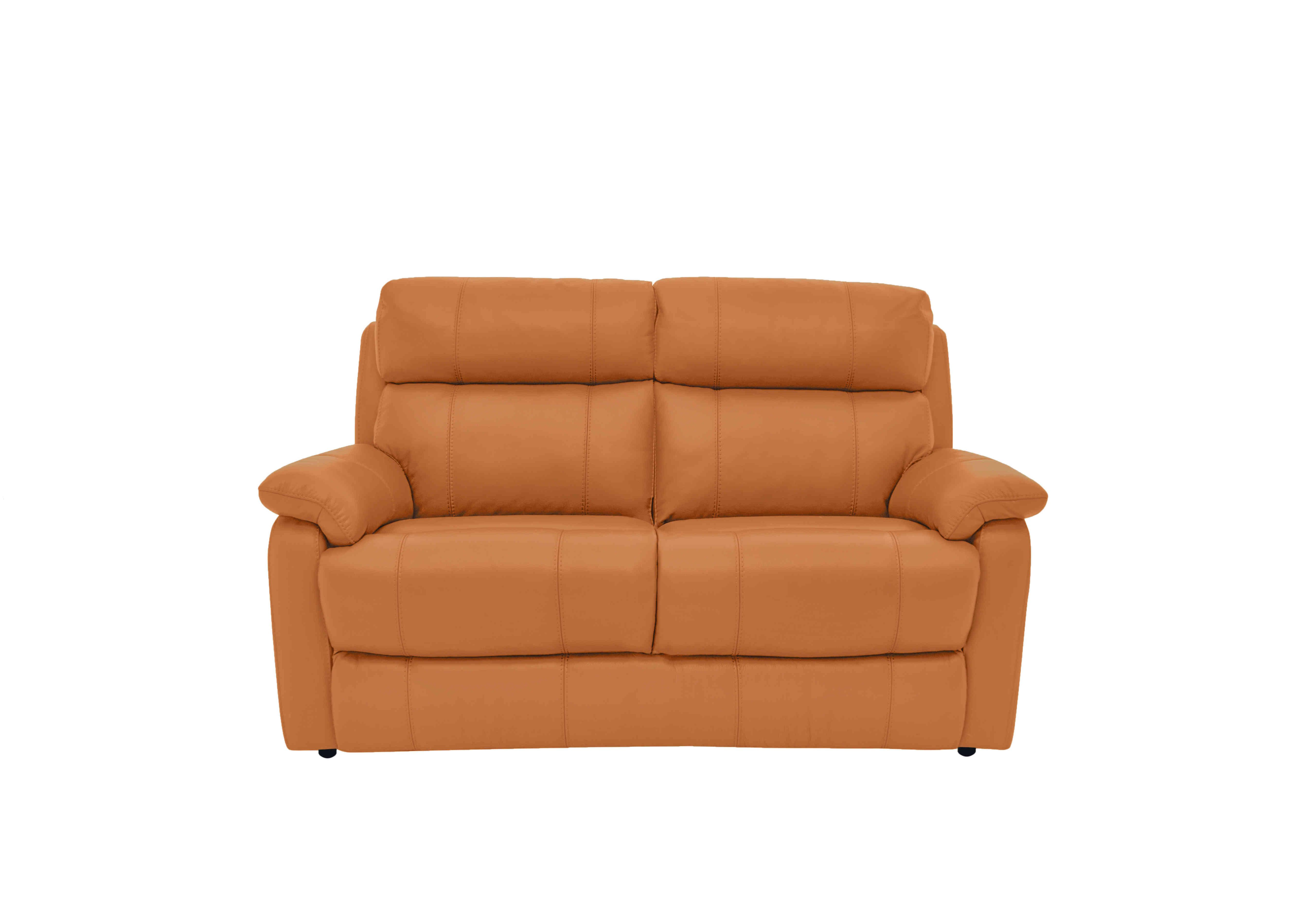Relax Station Komodo 2 Seater Leather Sofa in Bv-335e Honey Yellow on Furniture Village