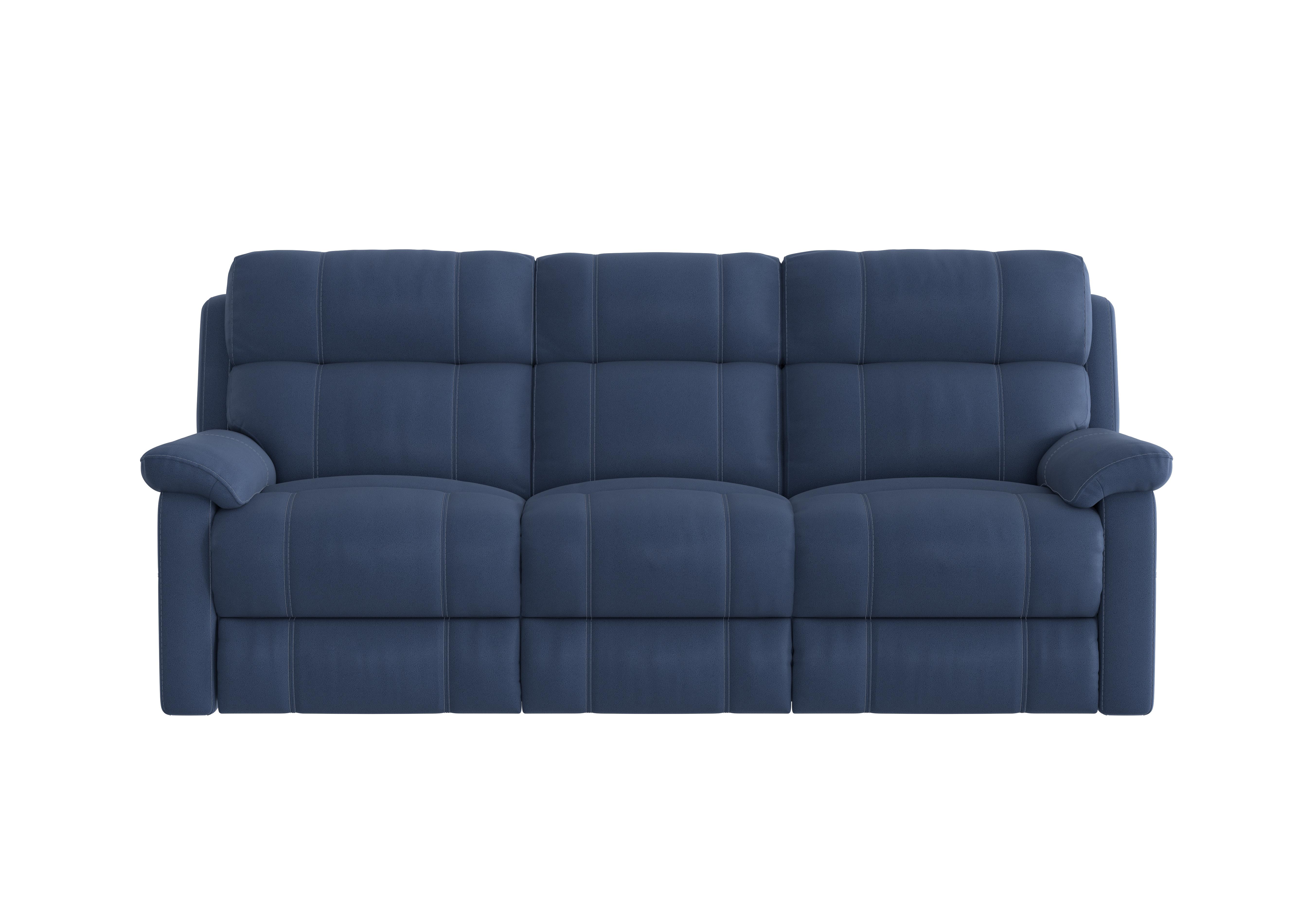 Relax Station Komodo 3 Seater Fabric Recliner Sofa with Power Headrests and Cup Holders in Bfa-Blj-R10 Blue on Furniture Village