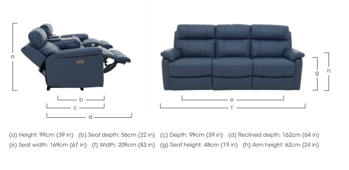 Relax Station Komodo 3 Seater Leather Sofa with Power Headrests and Cup Holders in  on Furniture Village
