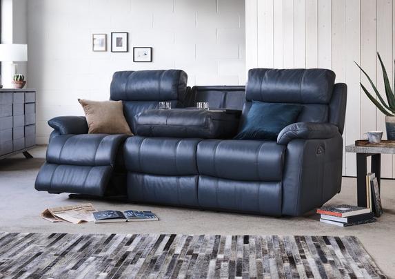 Relax Station Komodo Seater Leather Sofa with Power Headrests