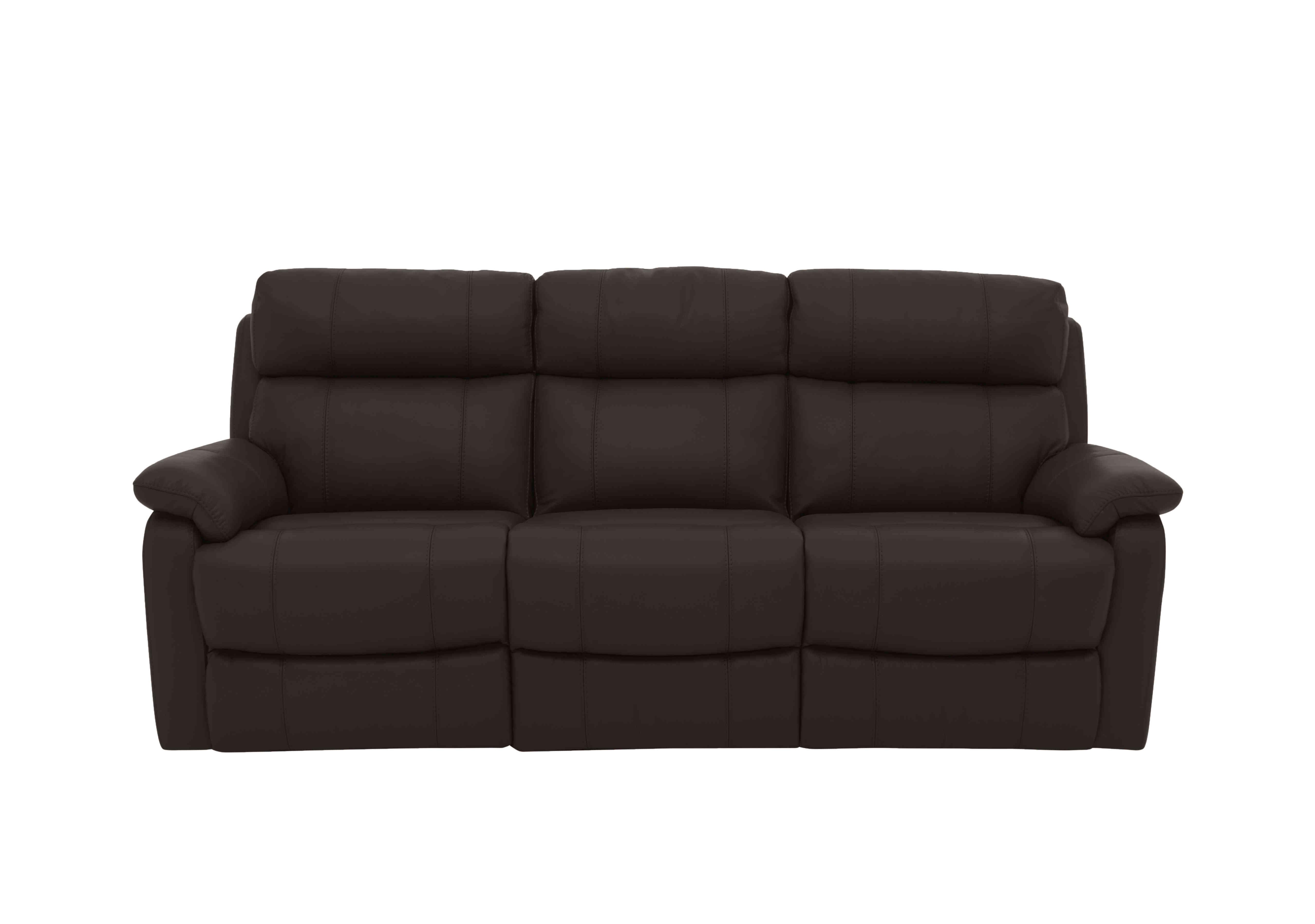 Relax Station Komodo 3 Seater Leather Sofa with Power Headrests and Cup Holders in Bv-1748 Dark Chocolate on Furniture Village