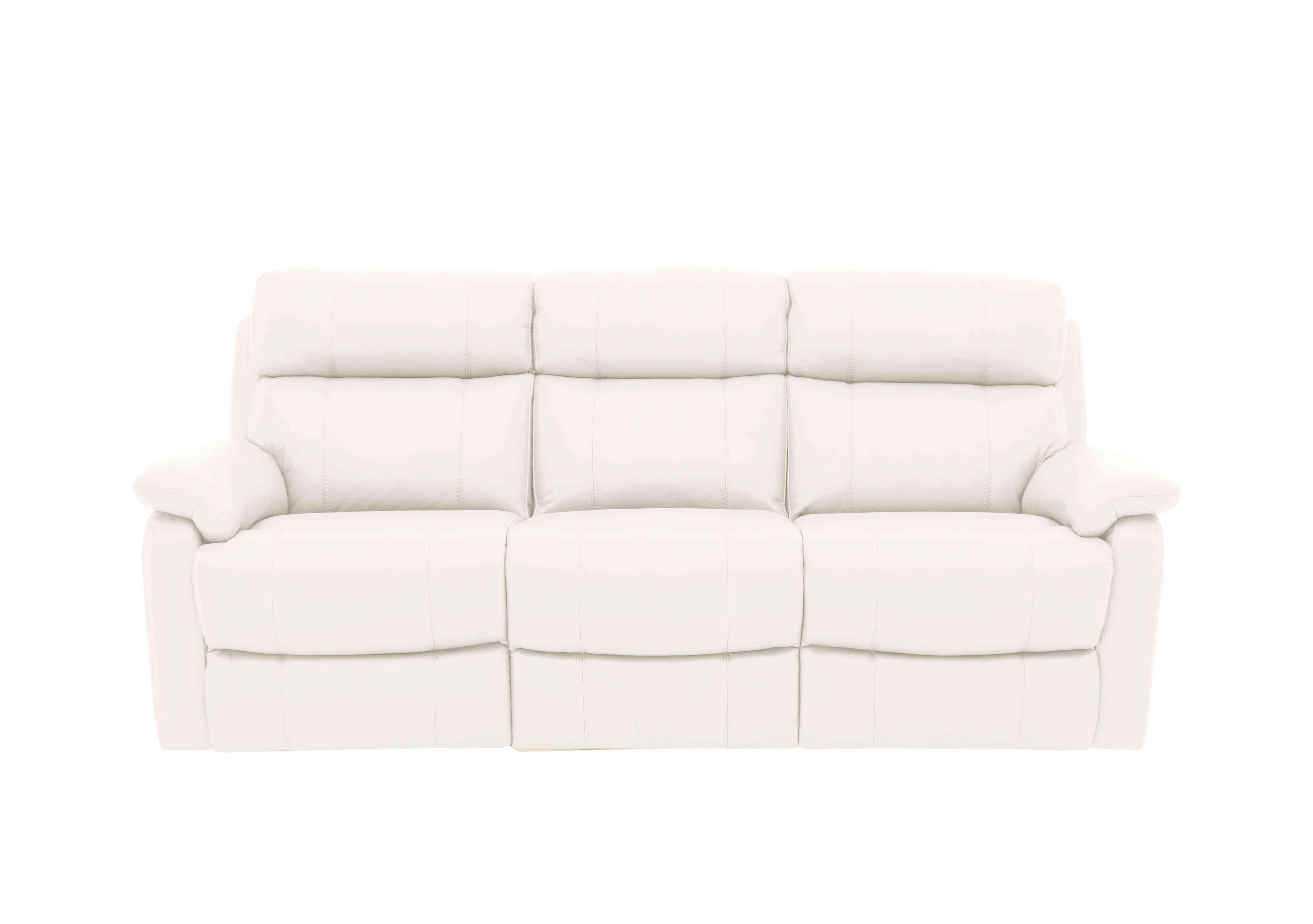 Relax Station Komodo 3 Seater Leather Sofa with Power Headrests and Cup Holders in Bv-744d Star White on Furniture Village