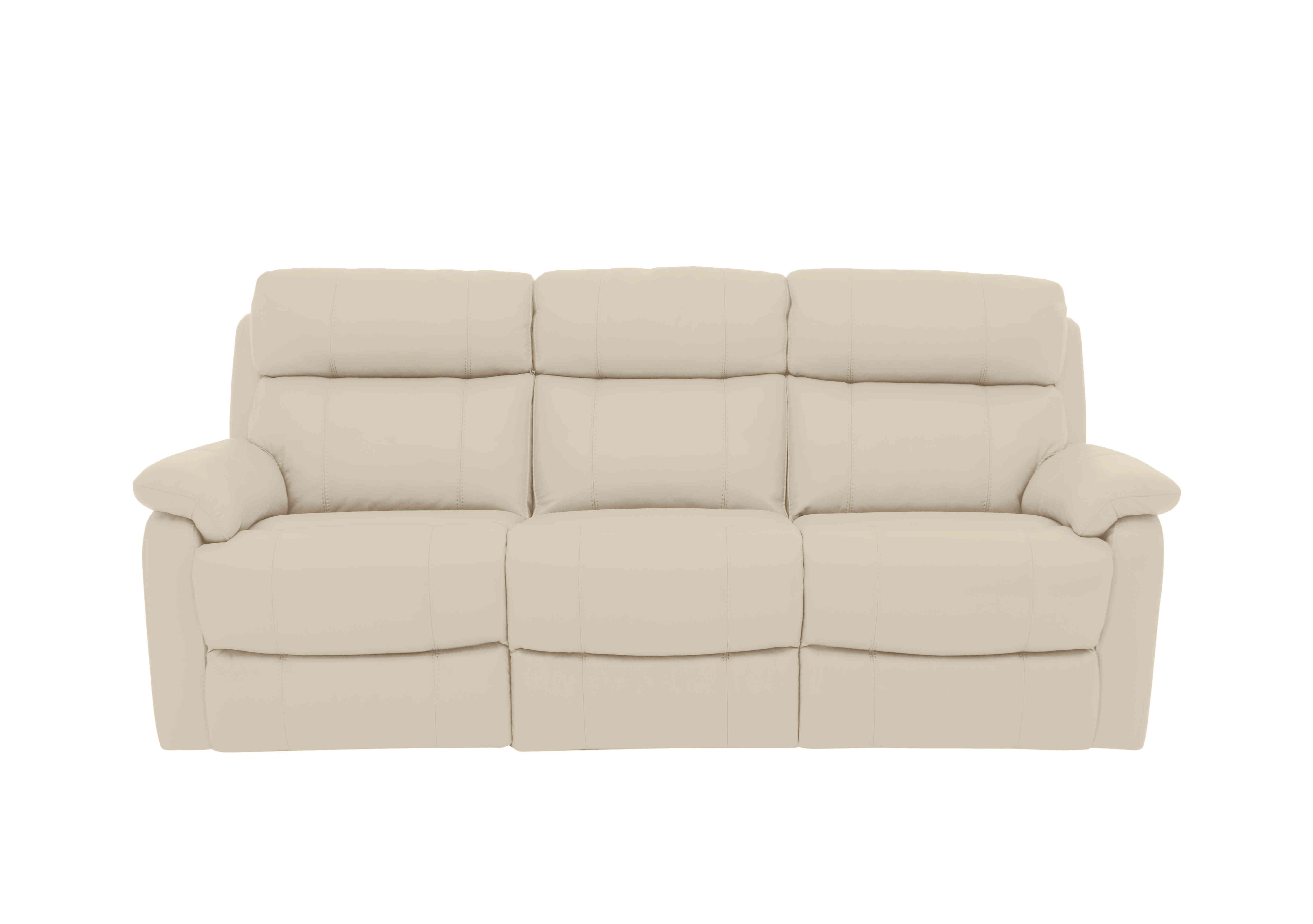 Relax Station Komodo 3 Seater Leather Sofa with Power Headrests and Cup Holders in Bv-862c Bisque on Furniture Village