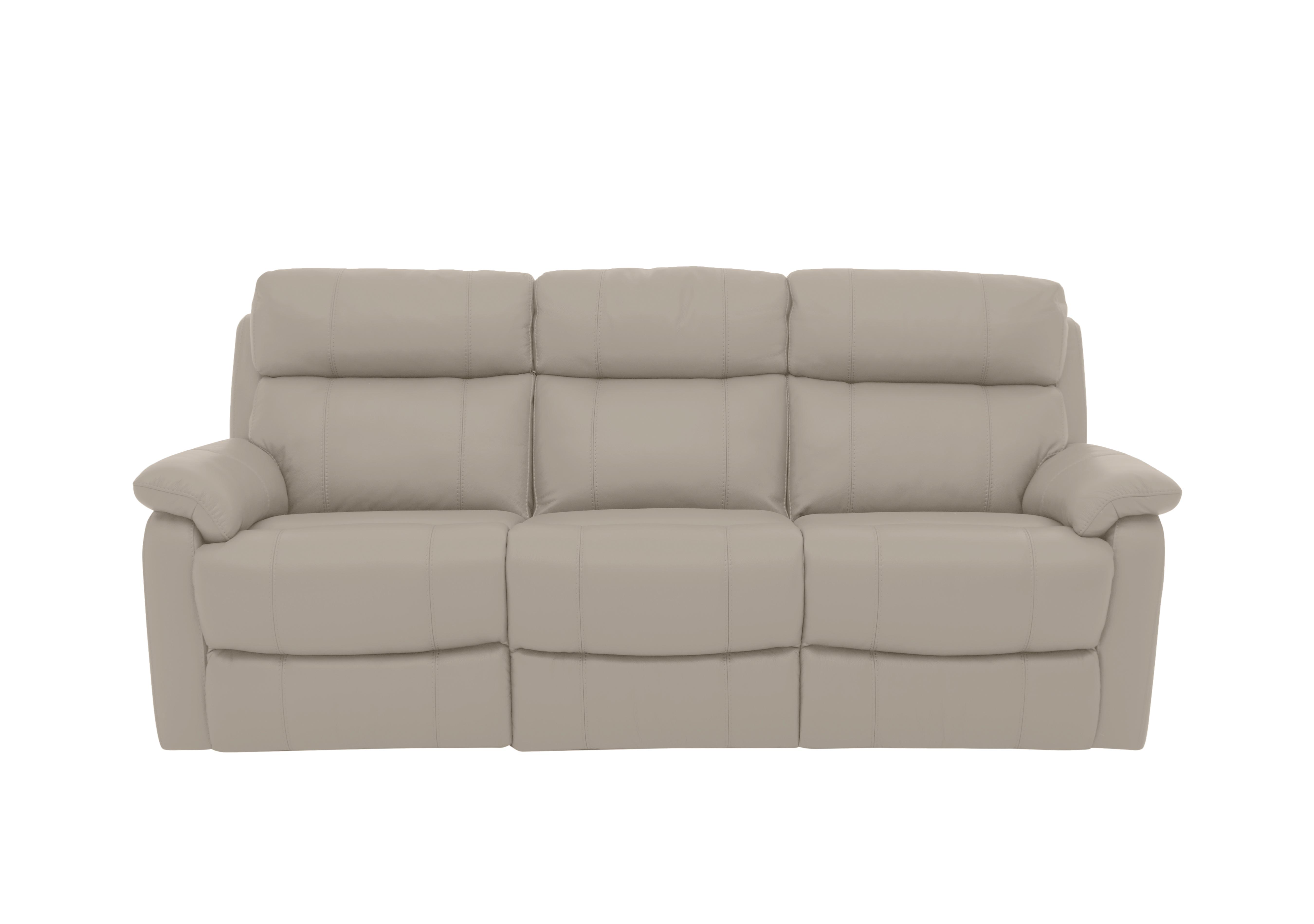 Relax Station Komodo 3 Seater Leather Sofa with Power Headrests and Cup Holders in Bv-946b Silver Grey on Furniture Village
