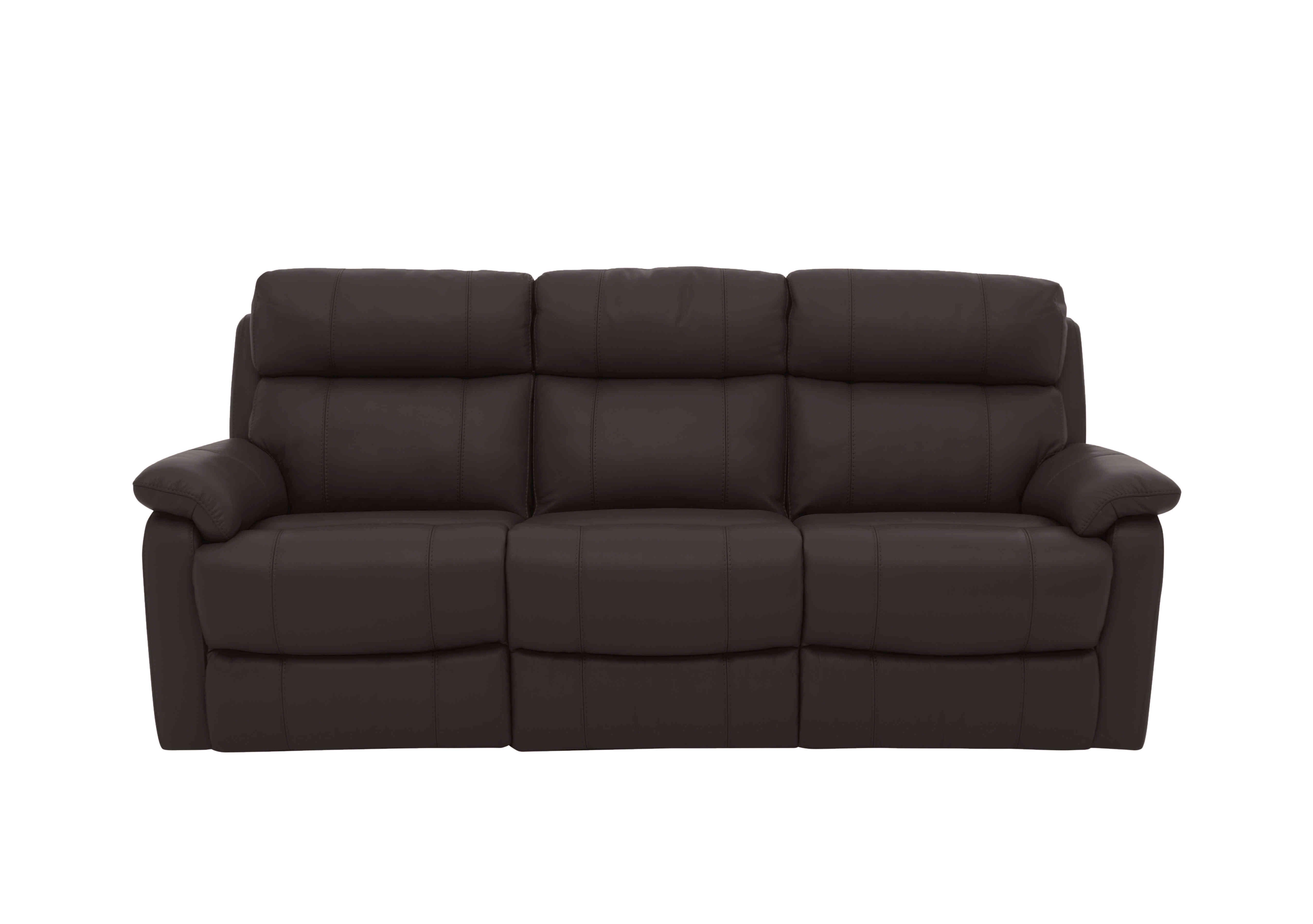 Relax Station Komodo 3 Seater Leather Sofa with Power Headrests and Cup Holders in Nc-037c Walnut on Furniture Village
