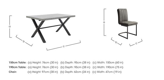 Moon Dining Table with X Shaped Legs and 6 Fabric Cantilever Dining Chairs in  on Furniture Village