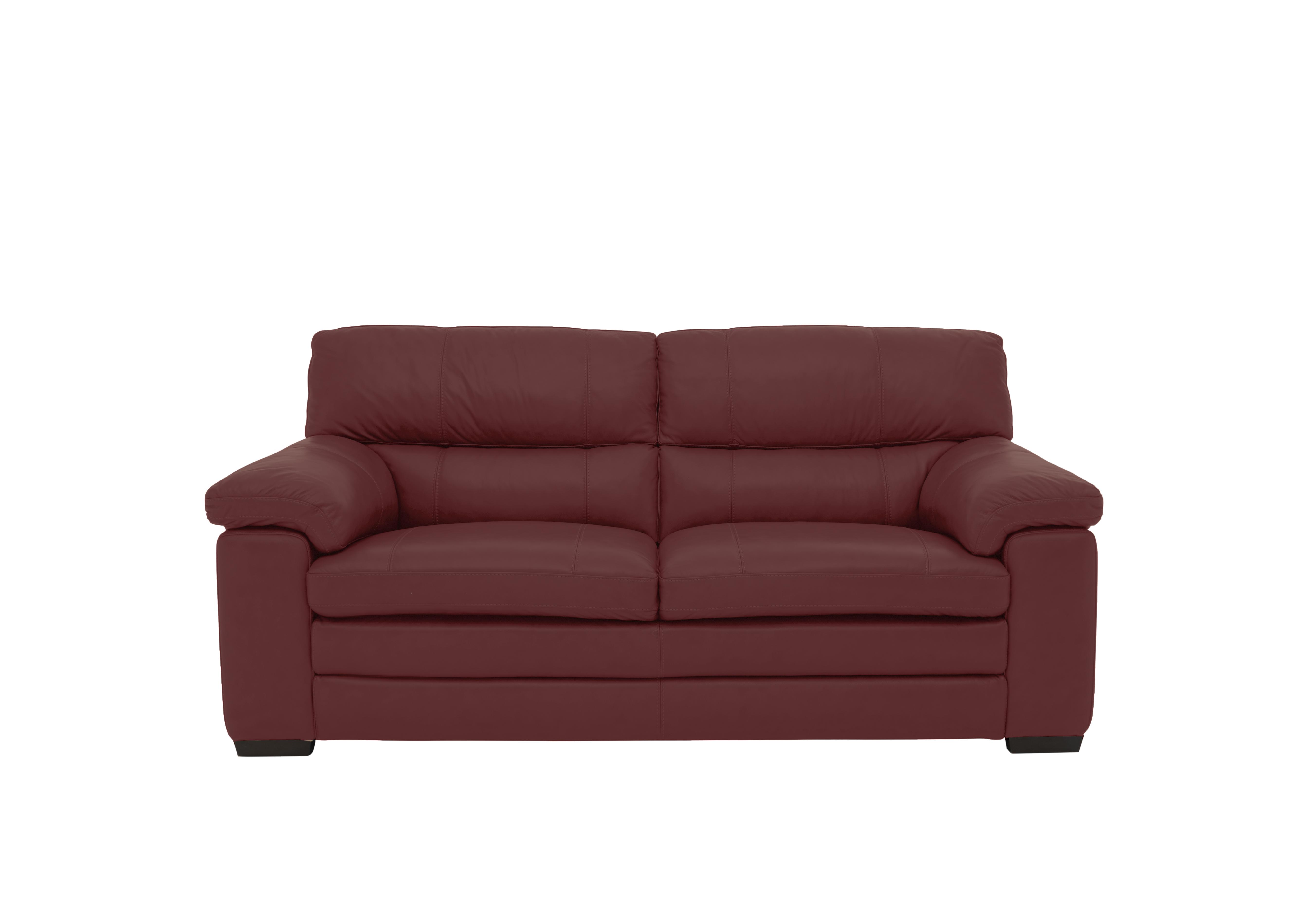 Cozee 2 Seater Pure Premium Leather Sofa in Bv-035c Deep Red on Furniture Village