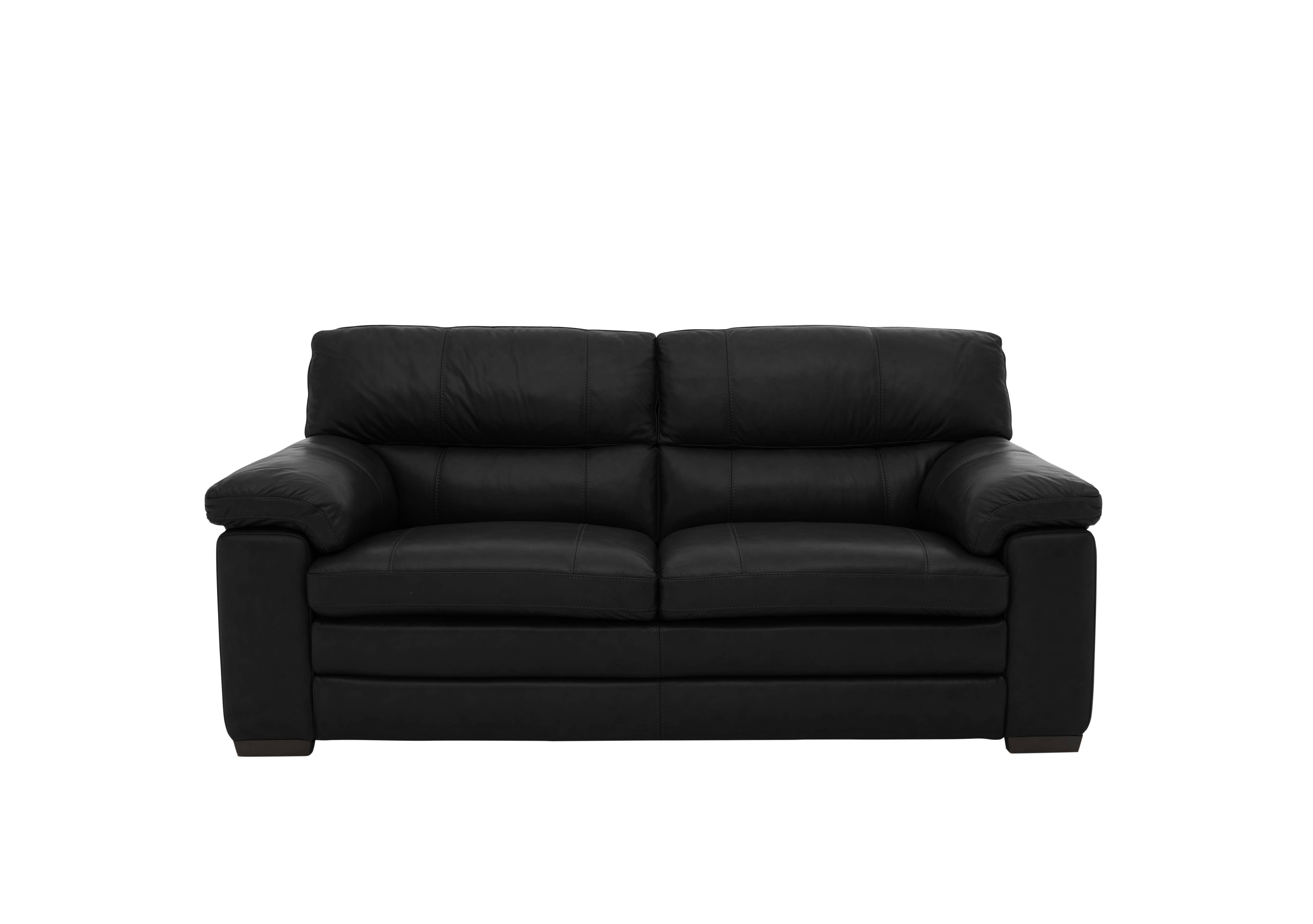 Cozee 2 Seater Pure Premium Leather Sofa in Nc-023c Black on Furniture Village