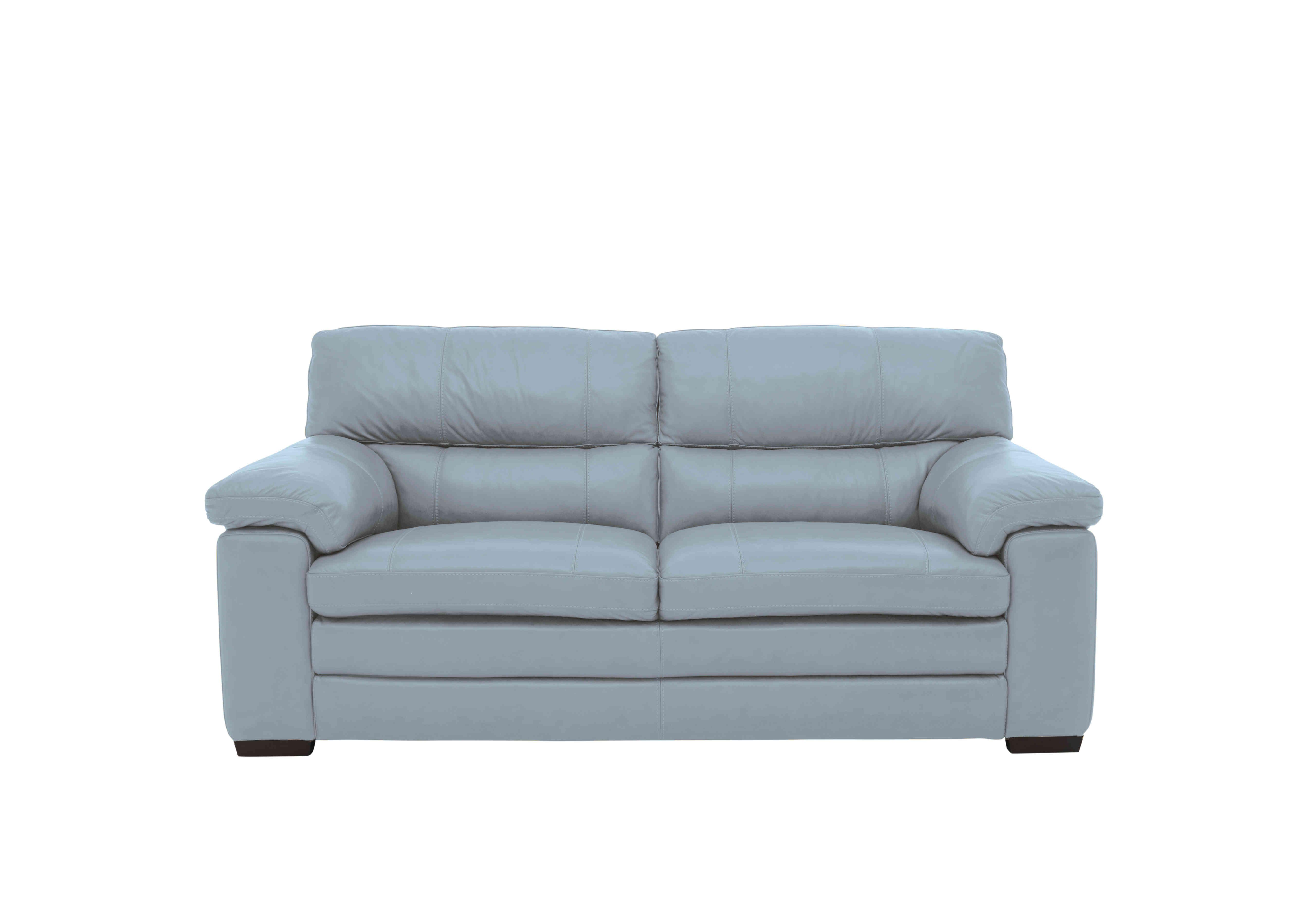 Cozee 2 Seater Pure Premium Leather Sofa in Nc-026e Pearl Blue on Furniture Village